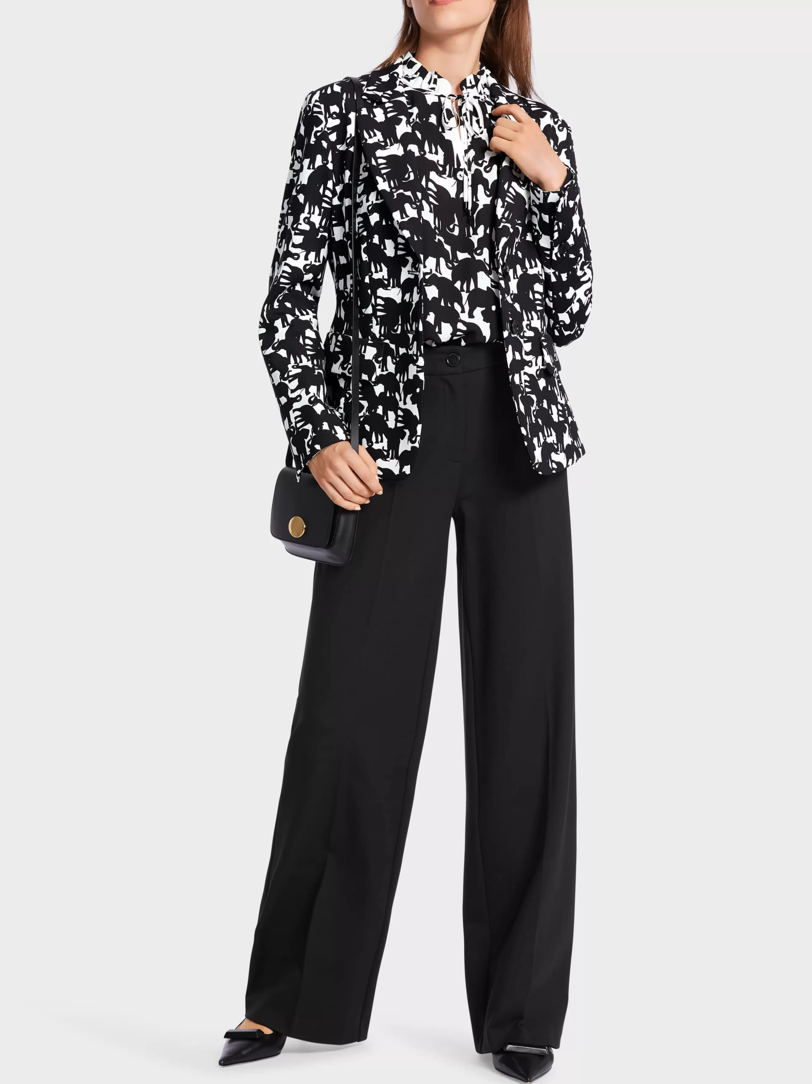 Marc Cain Blazer | Hosenanzüge-BLAZER MIT ELEFANTEN-MOTIV black and white