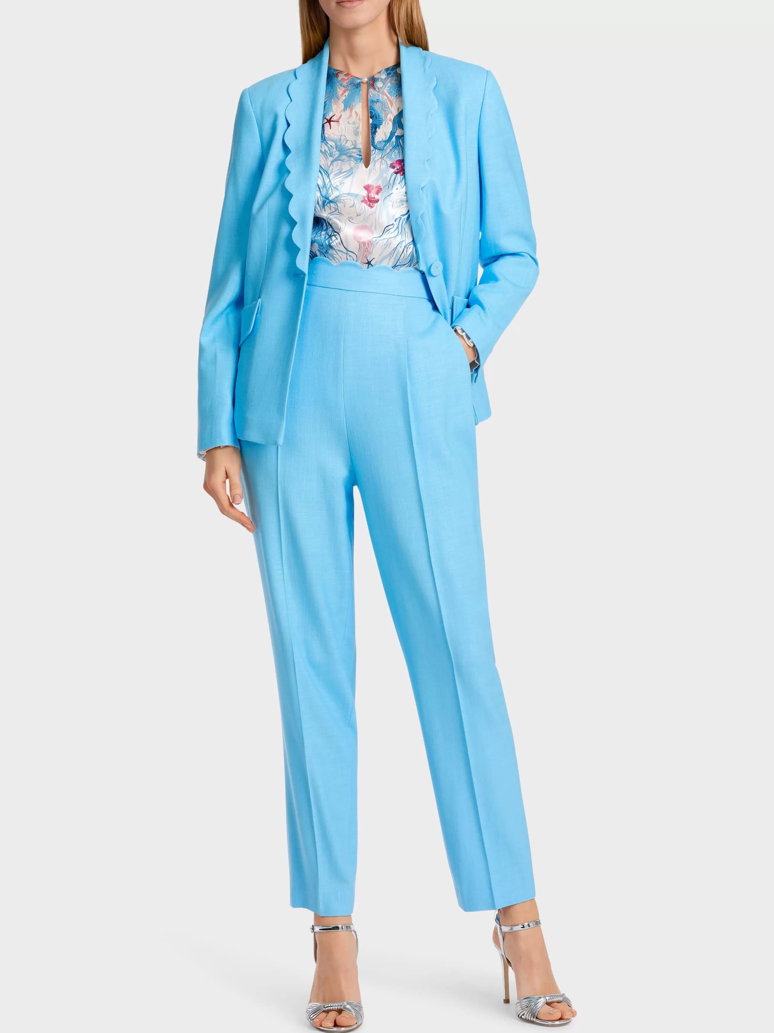 Marc Cain Blazer-BLAZER MIT MUSCHELREVERS light azure