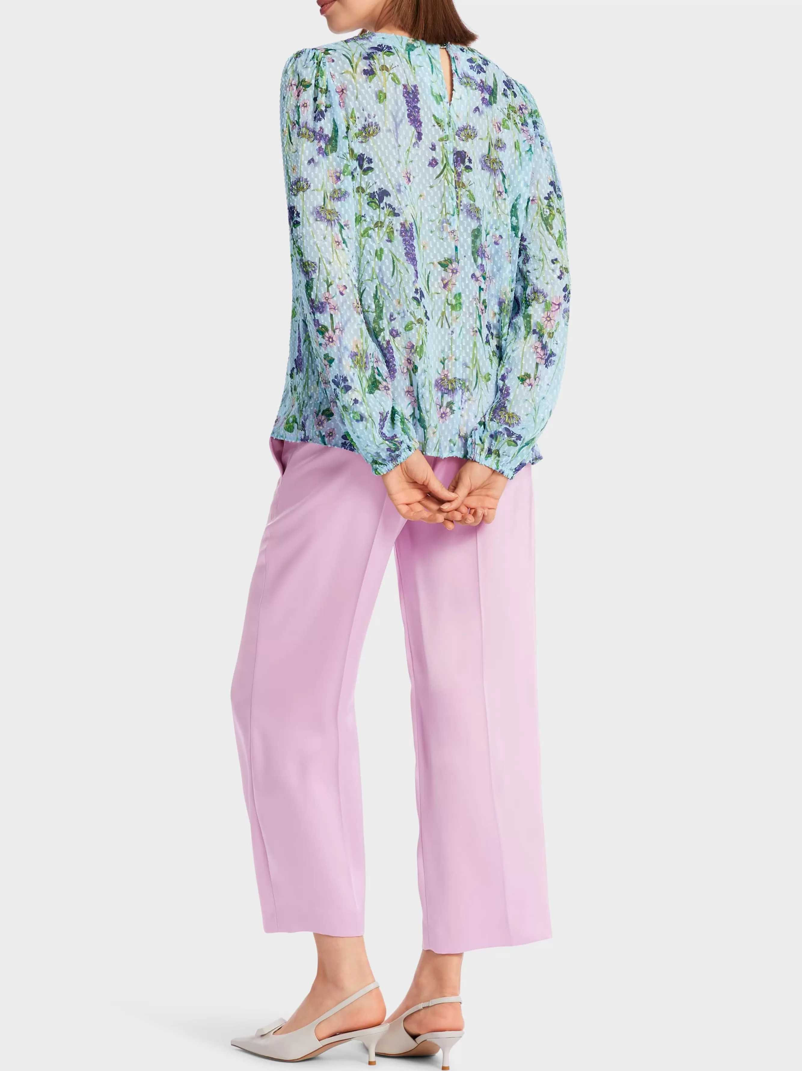 Marc Cain Blusen & Tuniken-BLUSE IM BLUMEN-DESSIN soft summer sky