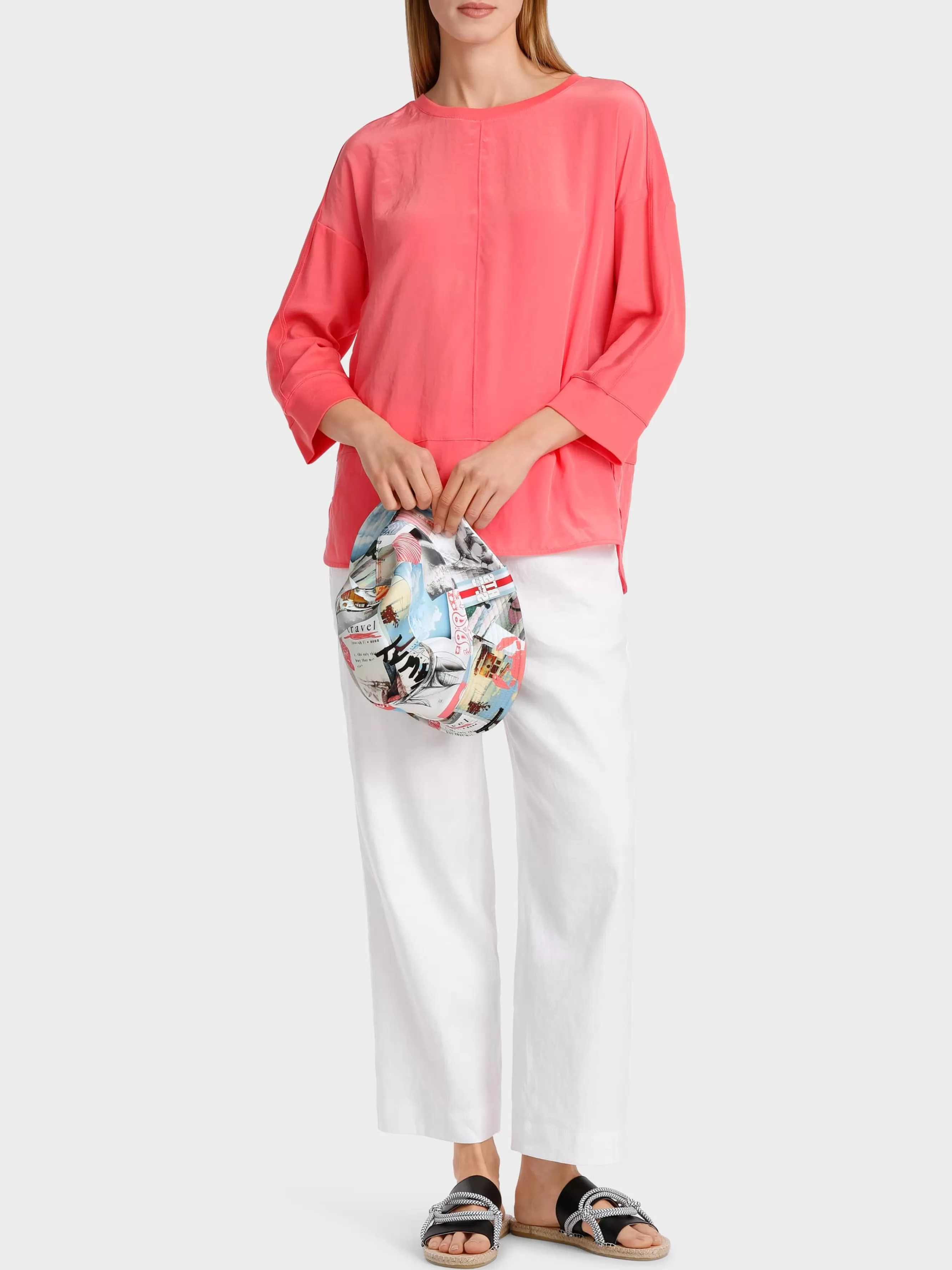 Marc Cain Blusen & Tuniken | Shirts & Tops-BLUSE IM LAGENLOOK light neon red