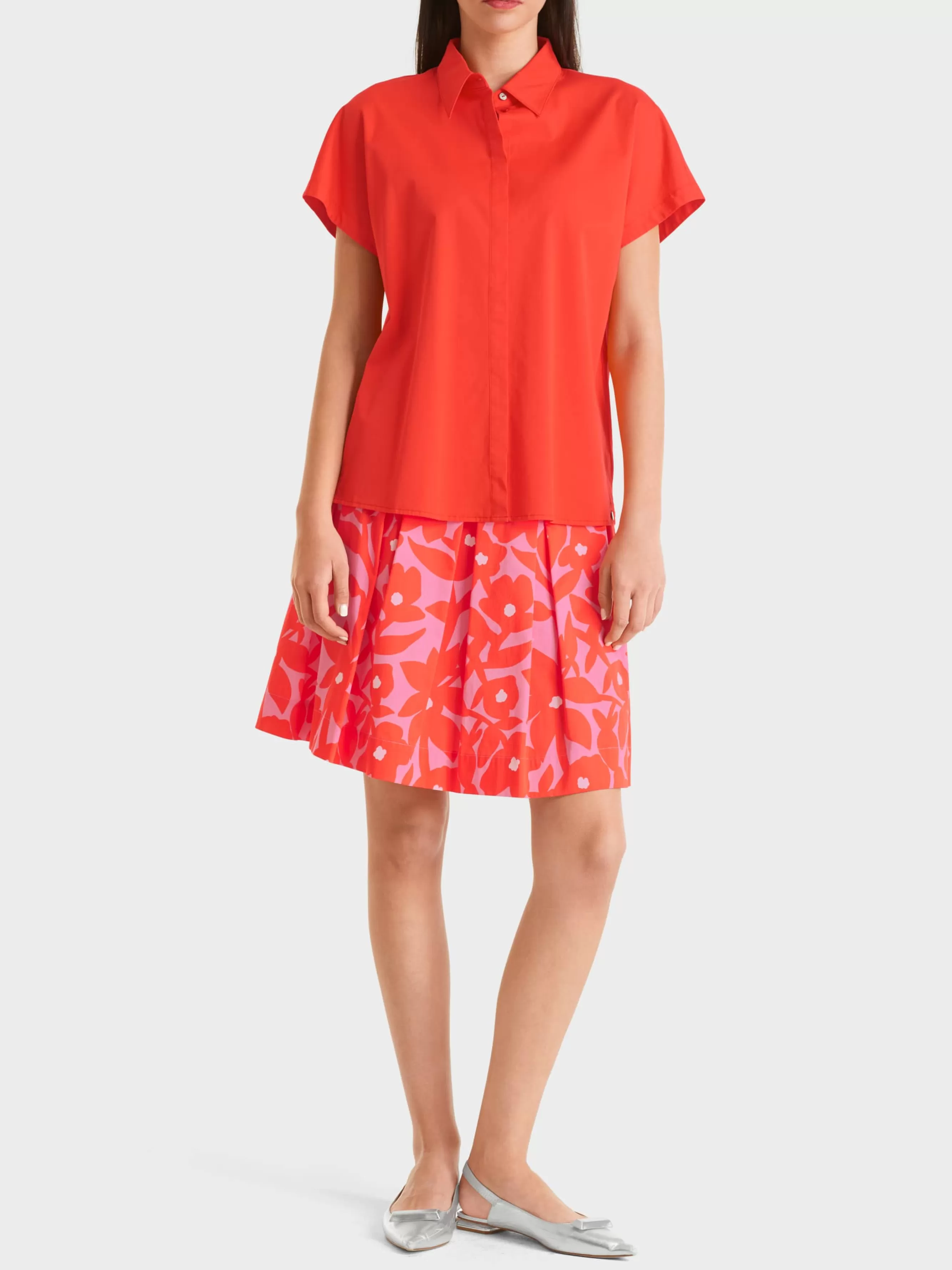 Marc Cain Blusen & Tuniken-BLUSE IN KIMONOFORM bright tomato