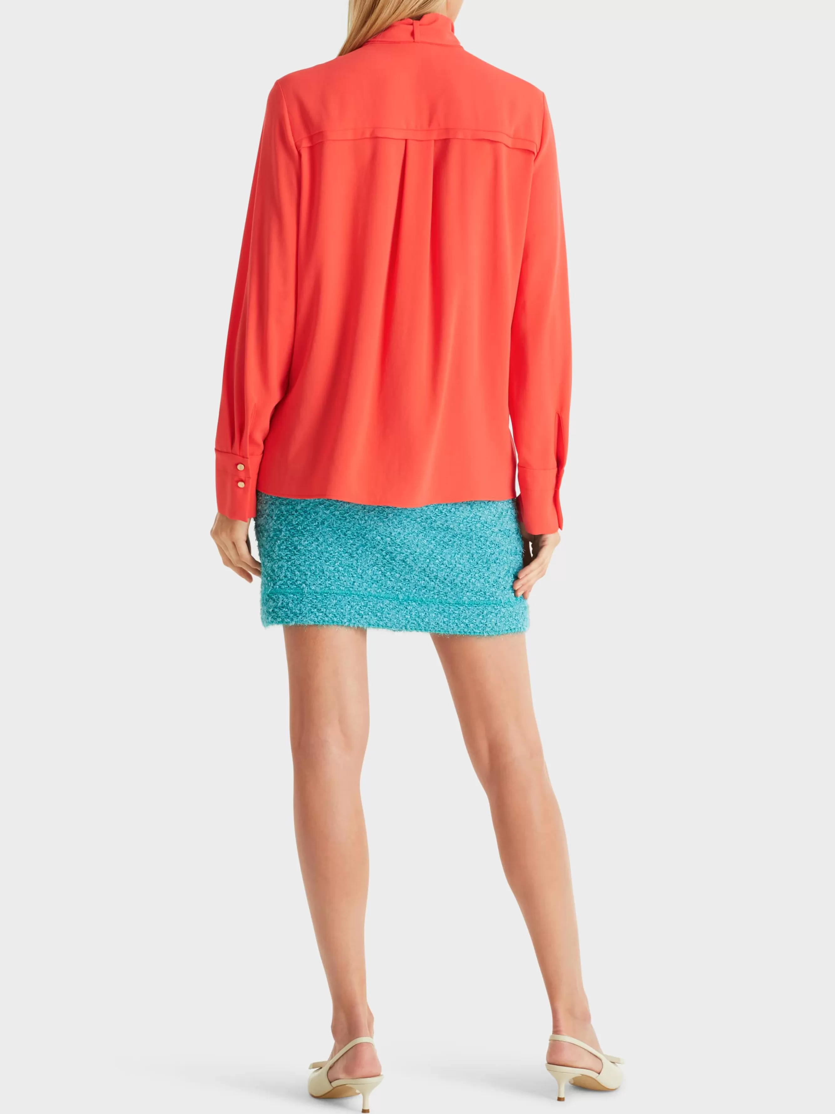 Marc Cain Blusen & Tuniken-BLUSE MIT STEHKRAGEN UND SCHLUPPE bright tomato