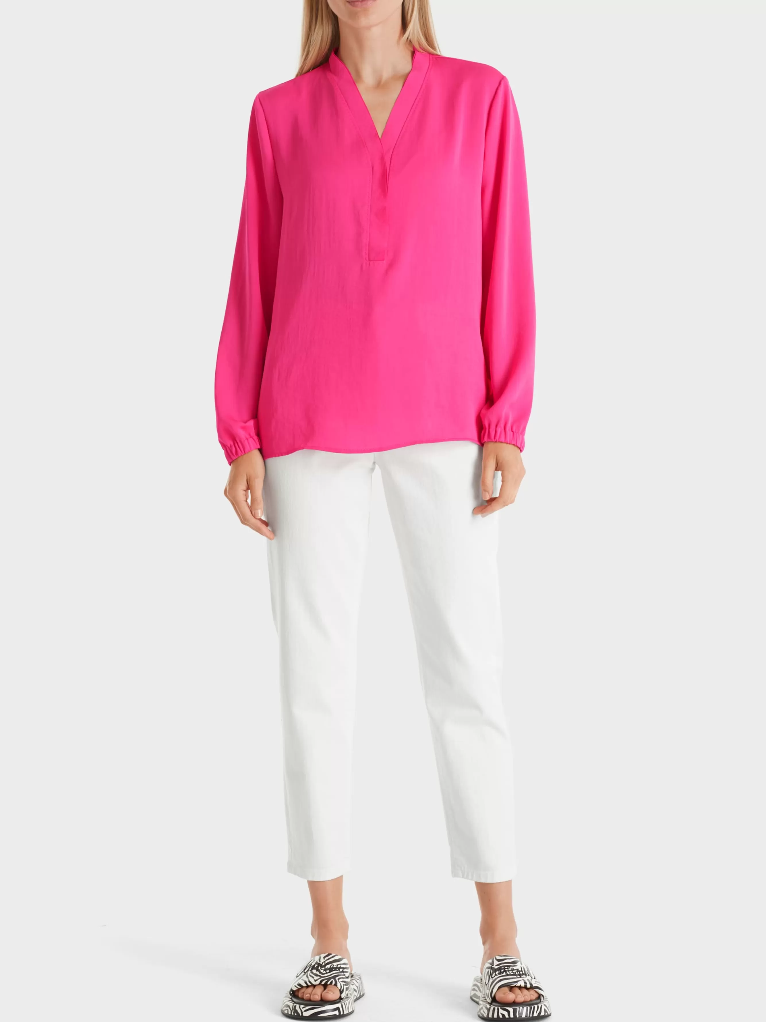 Marc Cain Blusen & Tuniken-BLUSE MIT V-NECK super pink