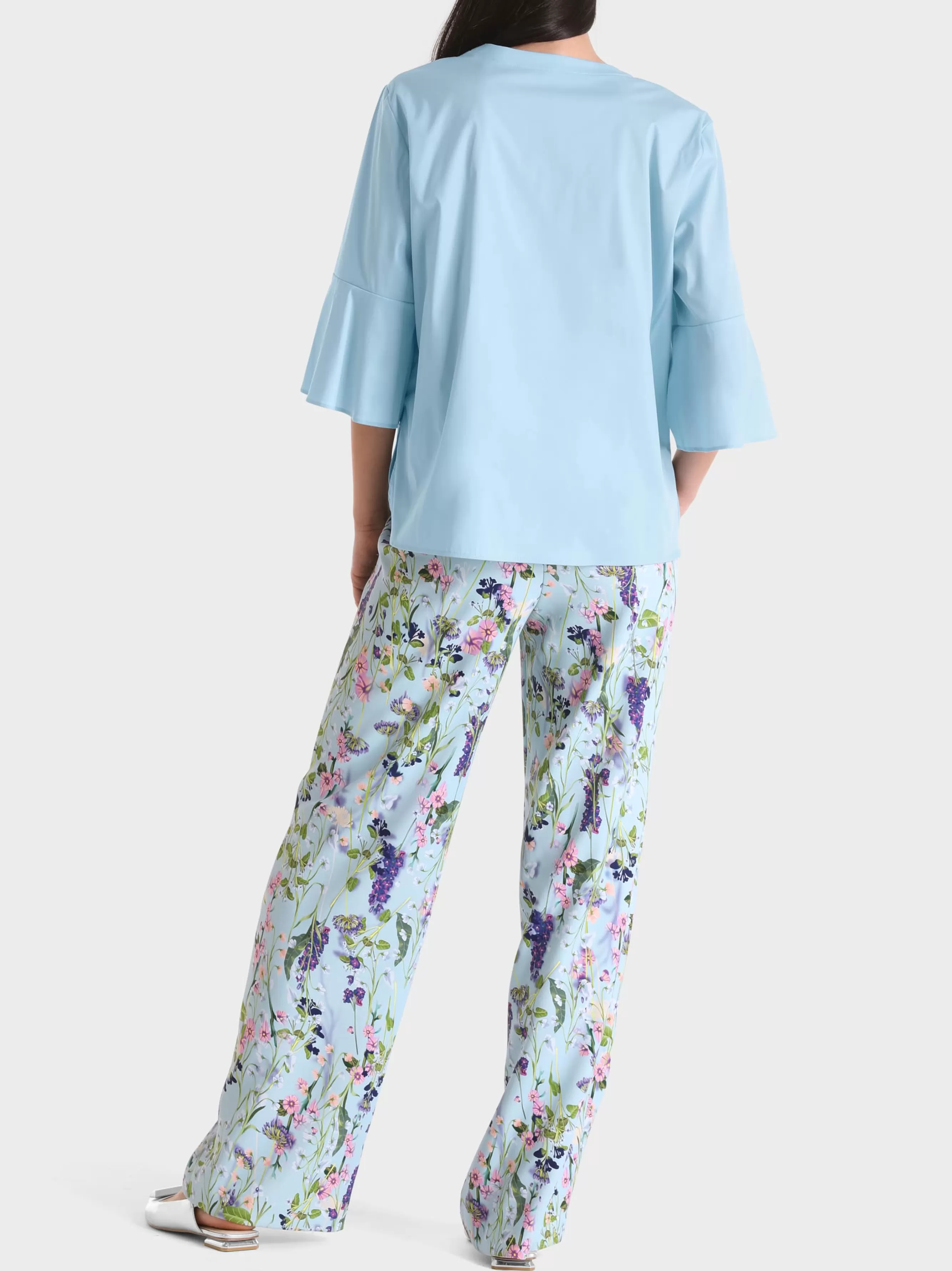 Marc Cain Blusen & Tuniken-BLUSE MIT VOLANTÄRMEL soft summer sky