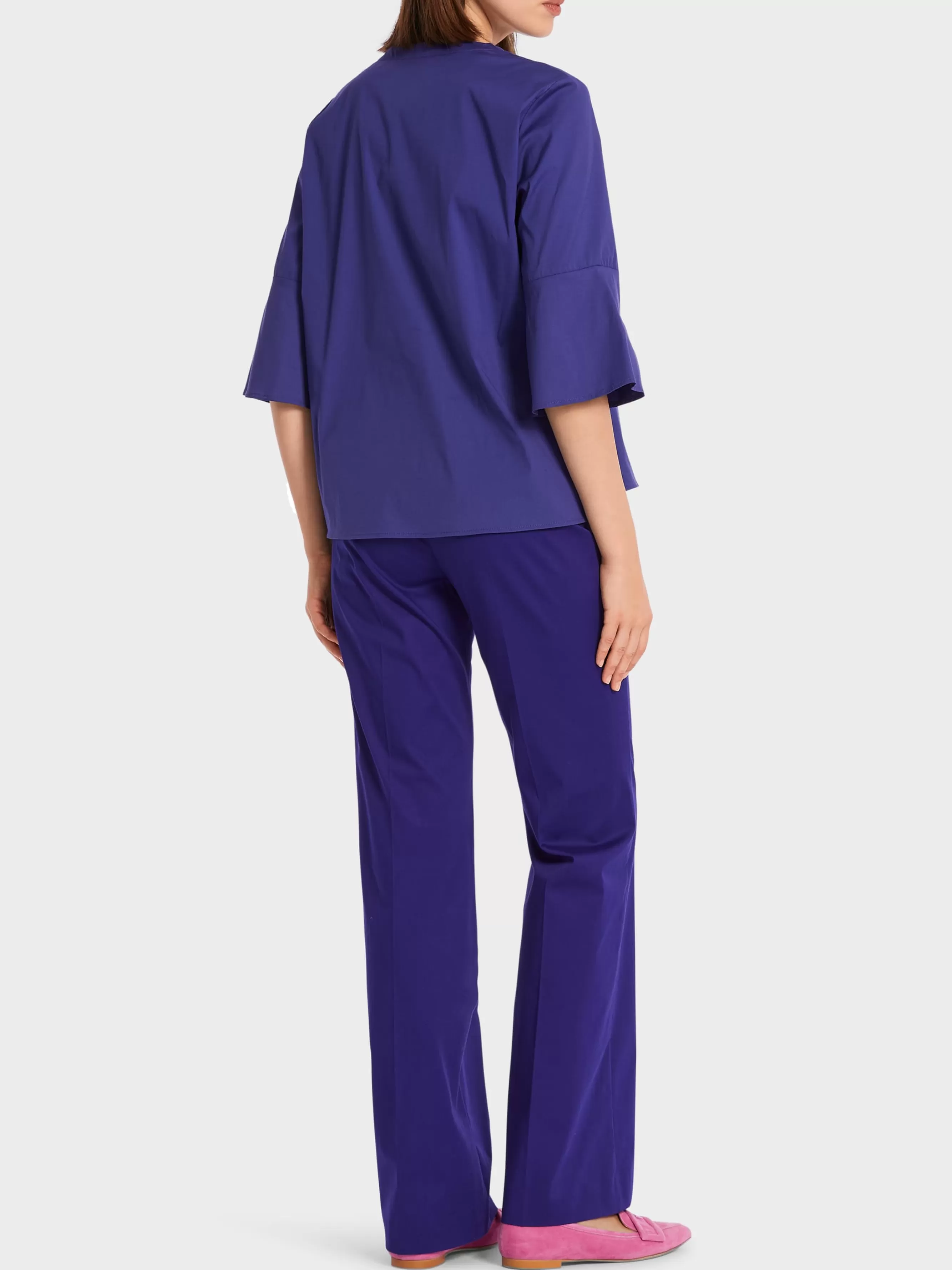 Marc Cain Blusen & Tuniken-BLUSE MIT VOLANTÄRMEL deep violet