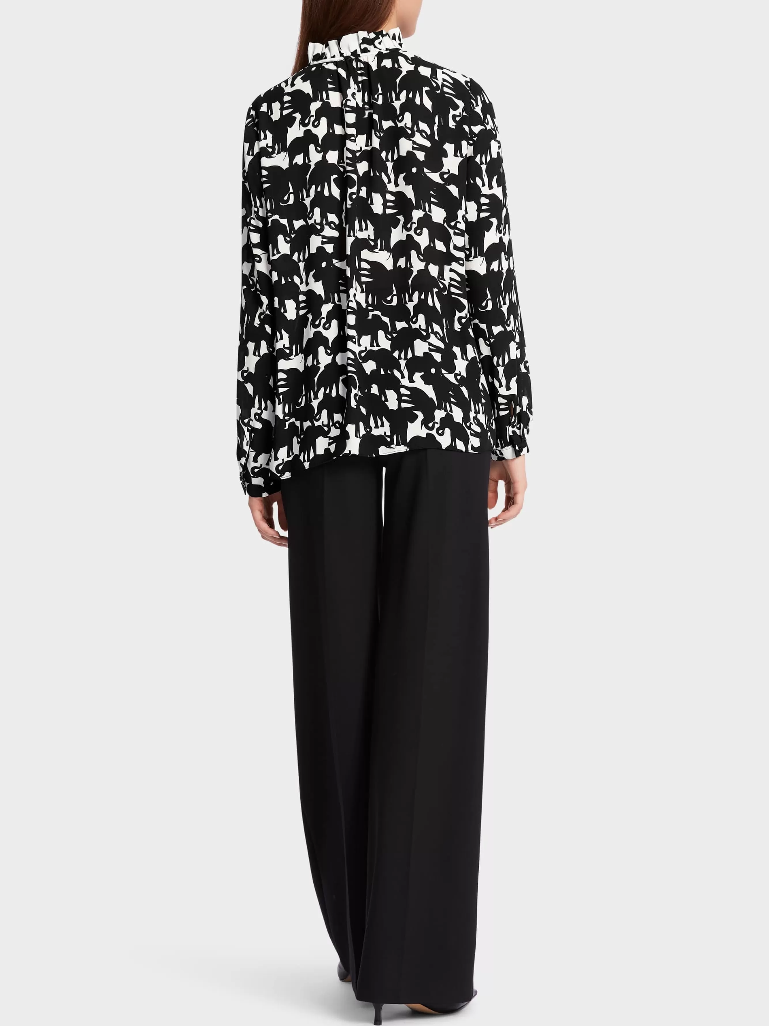 Marc Cain Blusen & Tuniken-BLUSE "RETHINK TOGETHER" black and white