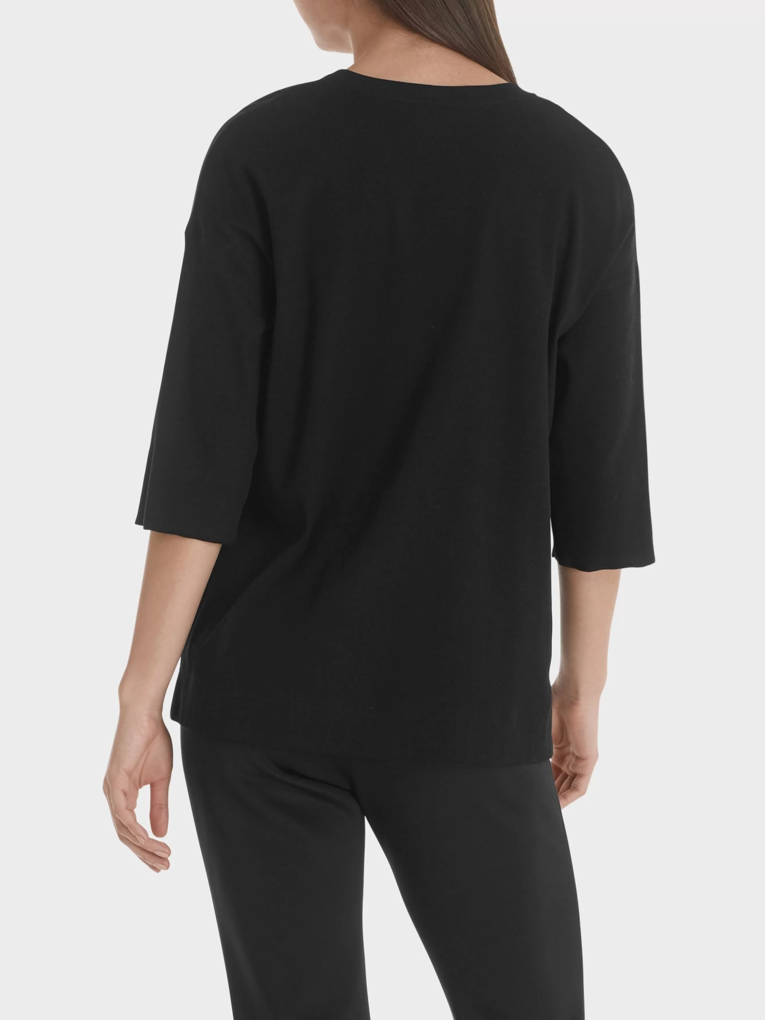 Marc Cain Blusen & Tuniken | Shirts & Tops-BLUSENSHIRT AUS MATERIAL-MIX black