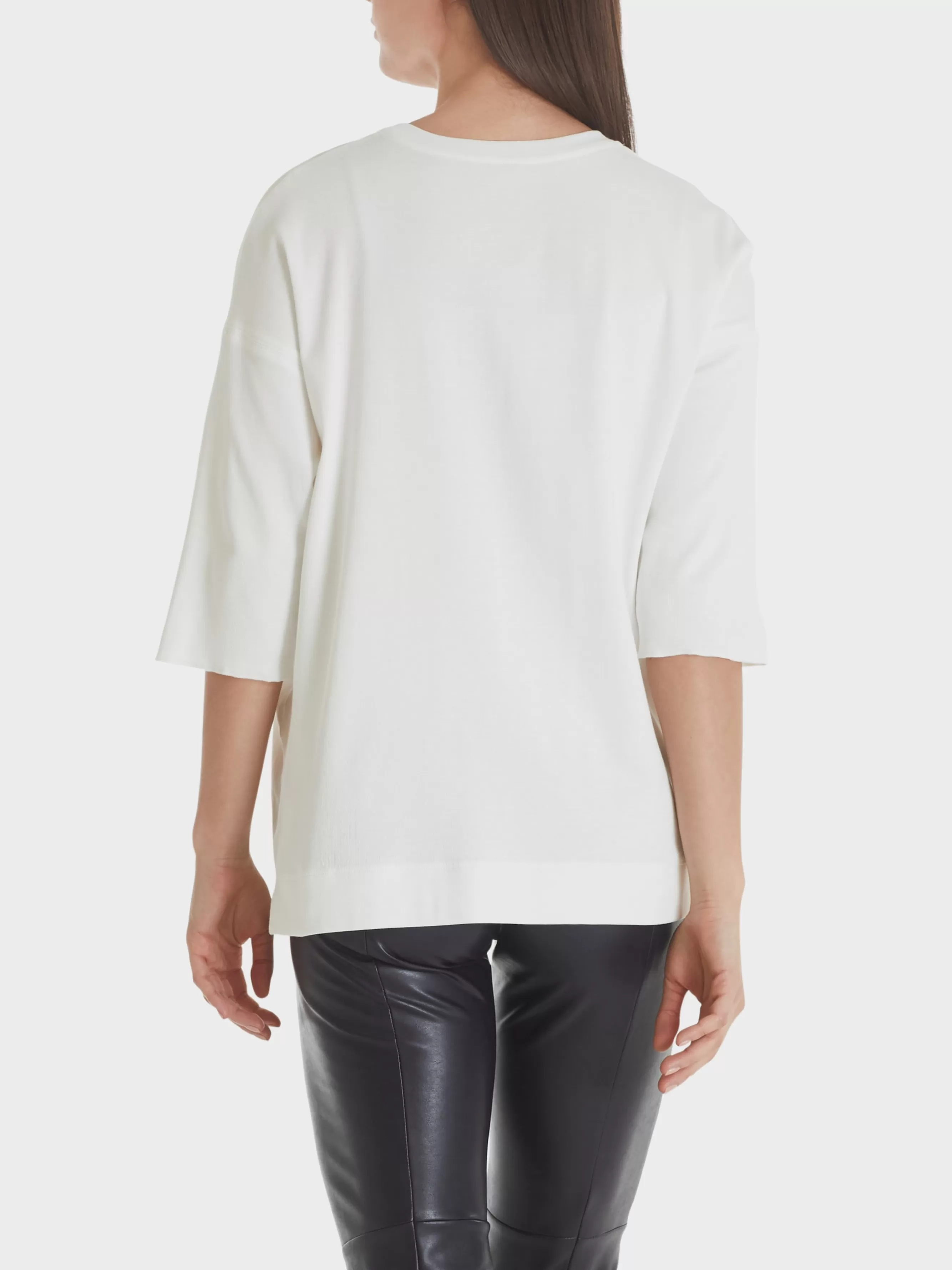 Marc Cain Blusen & Tuniken | Shirts & Tops-BLUSENSHIRT AUS MATERIAL-MIX off-white