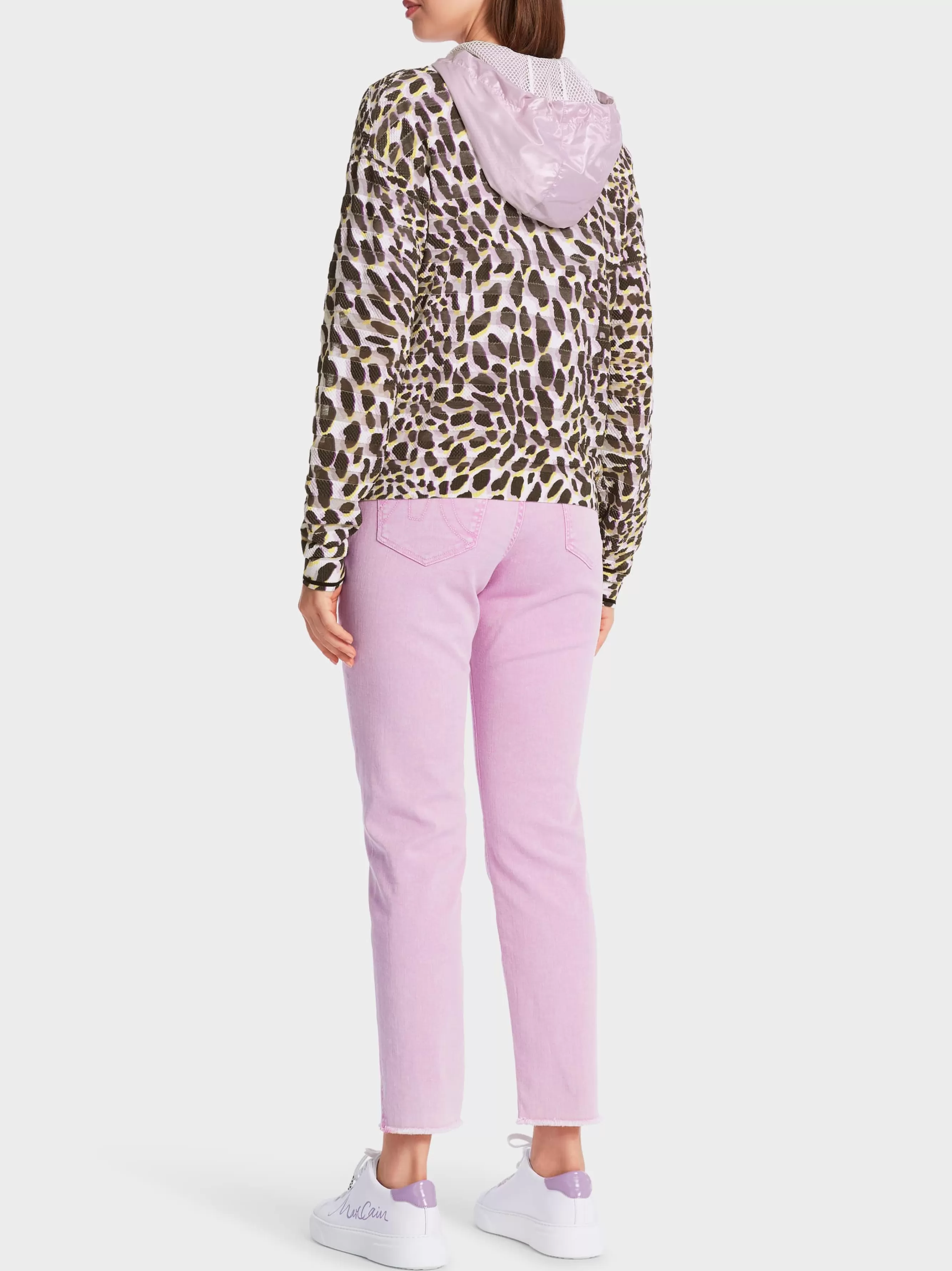 Marc Cain Jacken | Strick-CARDIGAN MIT PRINT KNITTED IN GERMANY bright pink lavender