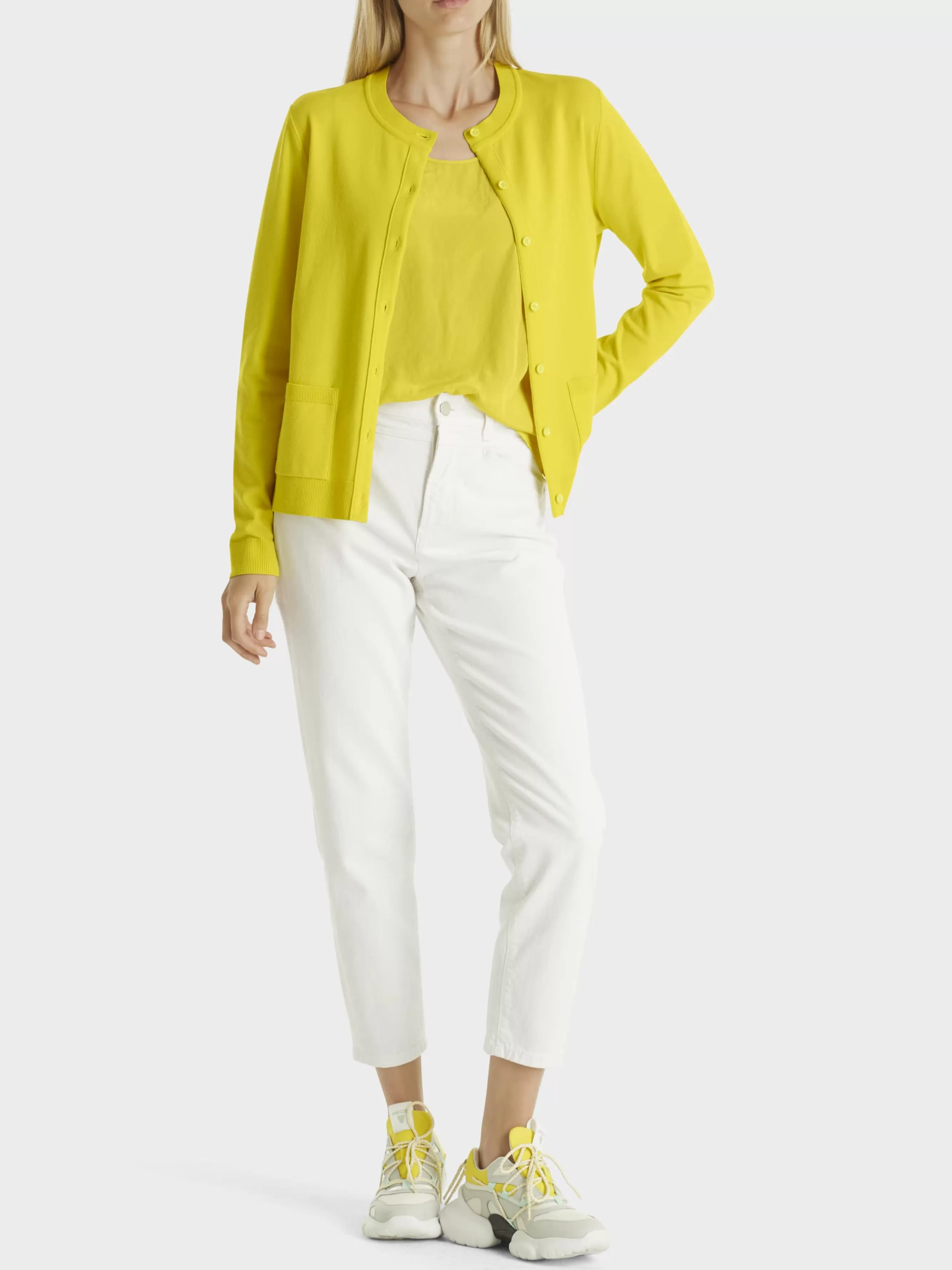 Marc Cain Jacken-CARDIGAN "RETHINK TOGETHER" bright sulphur