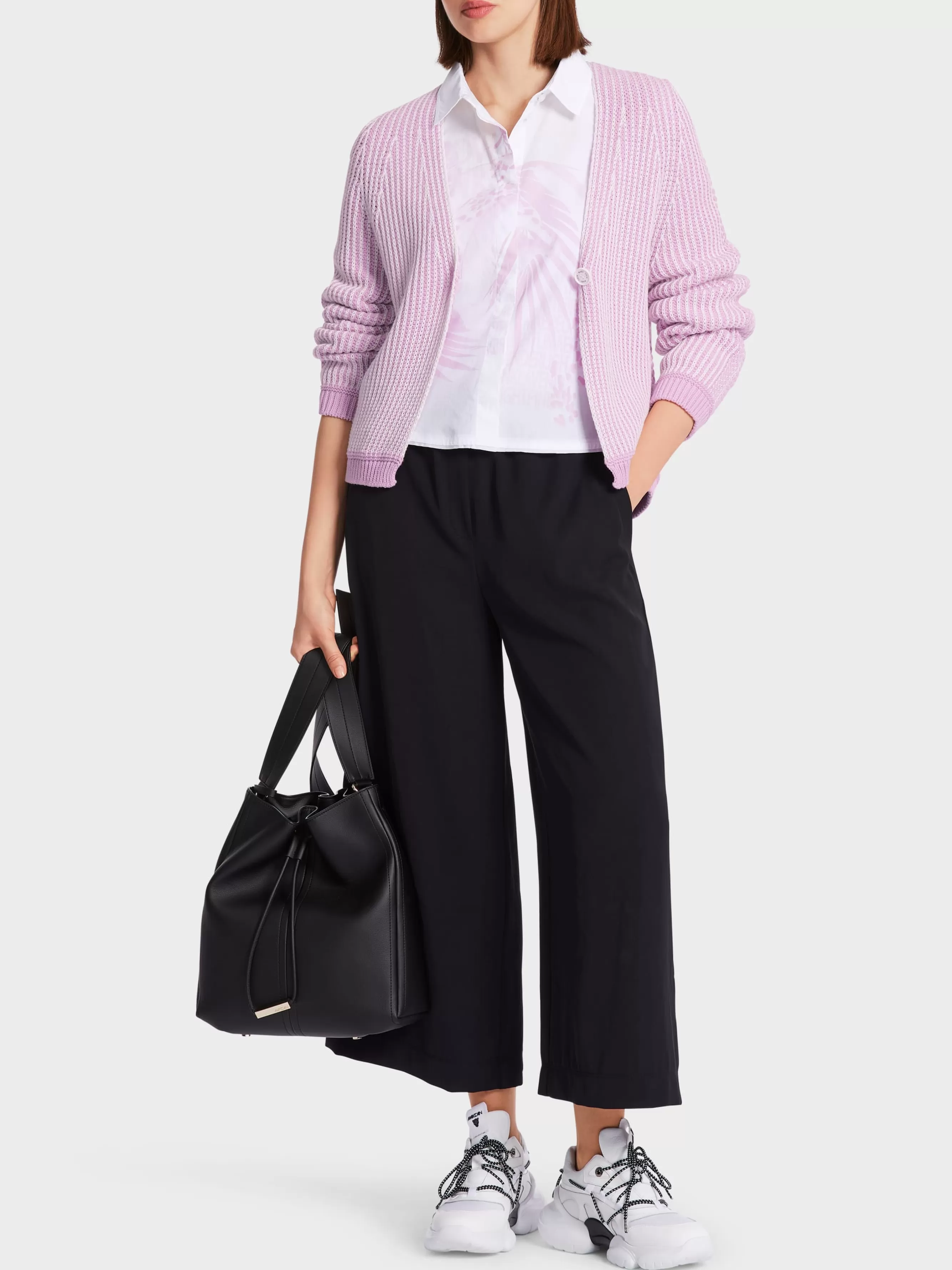 Marc Cain Jacken | Strick-CARDIGAN "RETHINK TOGETHER" bright pink lavender