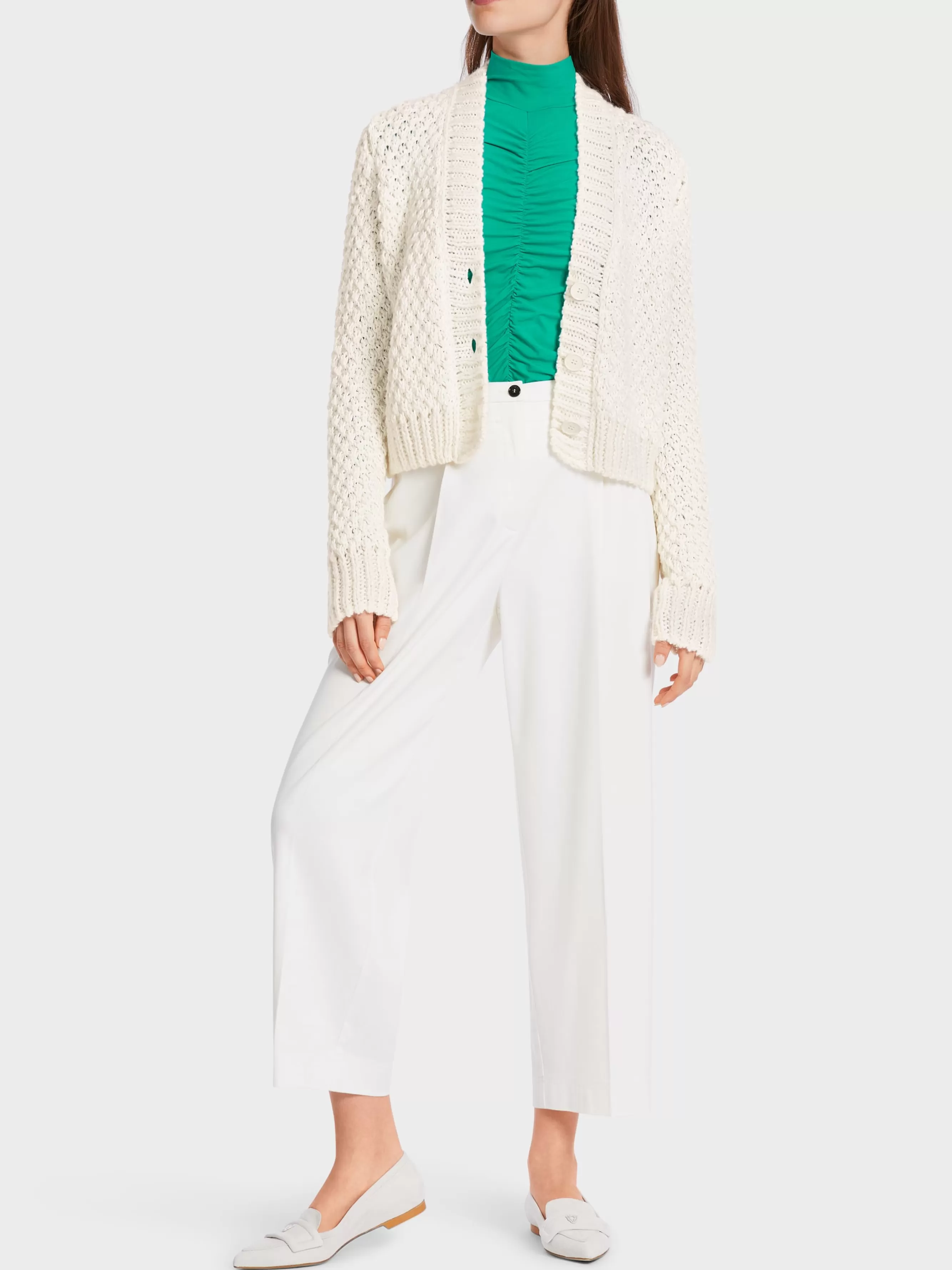 Marc Cain Jacken | Strick-CARDIGAN "RETHINK TOGETHER" off-white