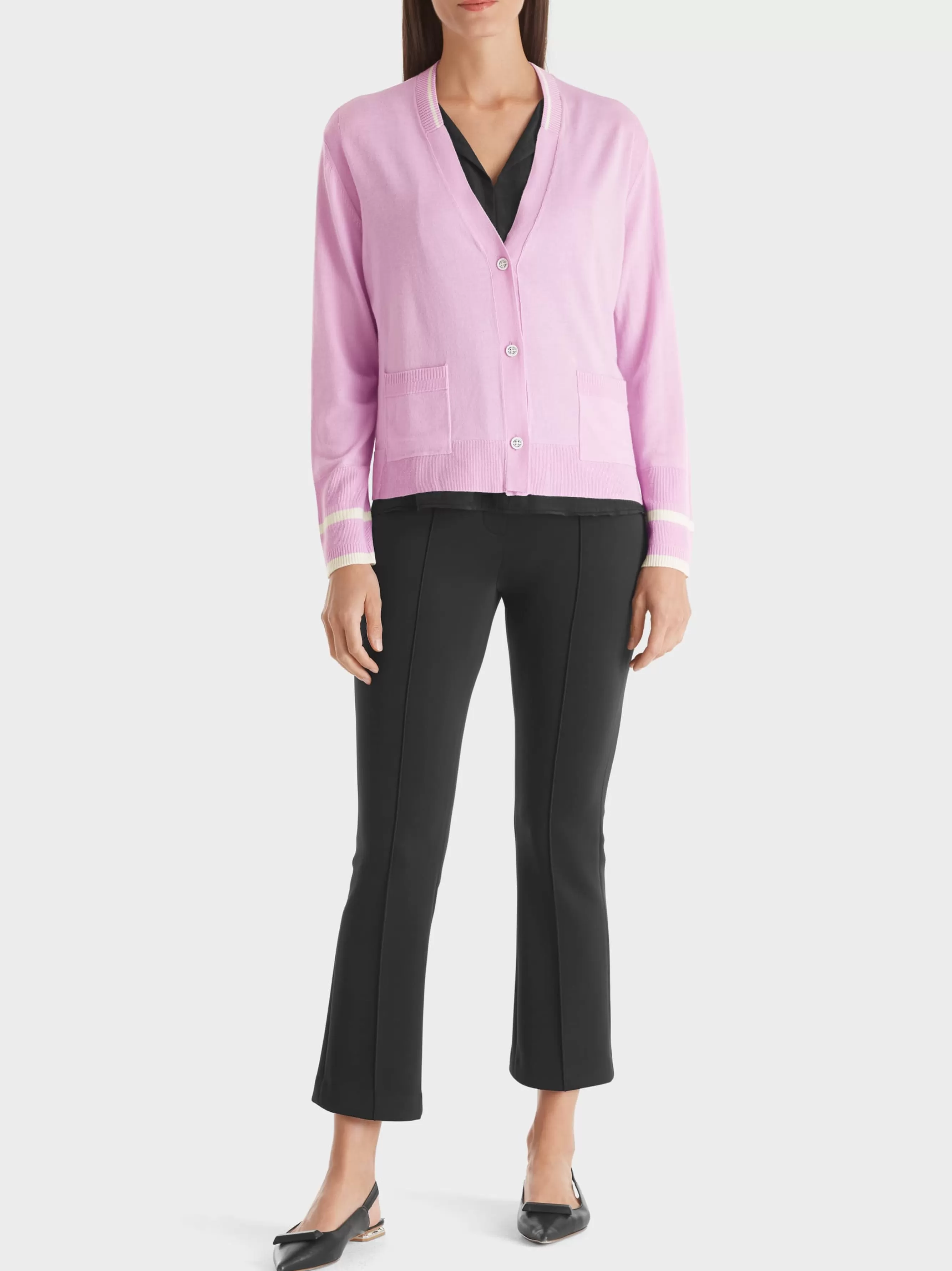 Marc Cain Strick | Jacken-CARDIGAN "RETHINK TOGETHER" bright pink lavender