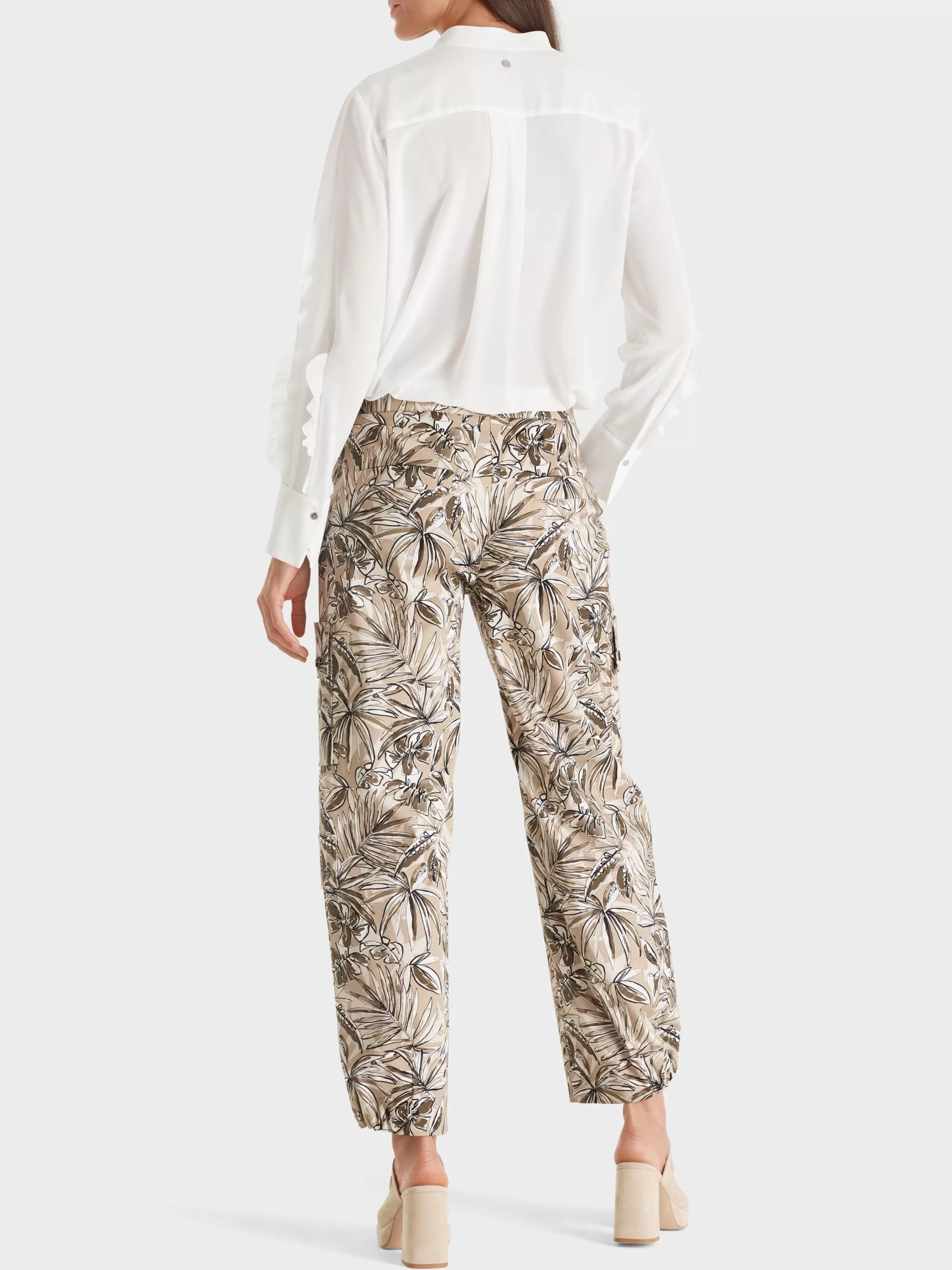 Marc Cain Hosen-CARGOHOSE RENTON MIT FLORALEM PRINT light stone