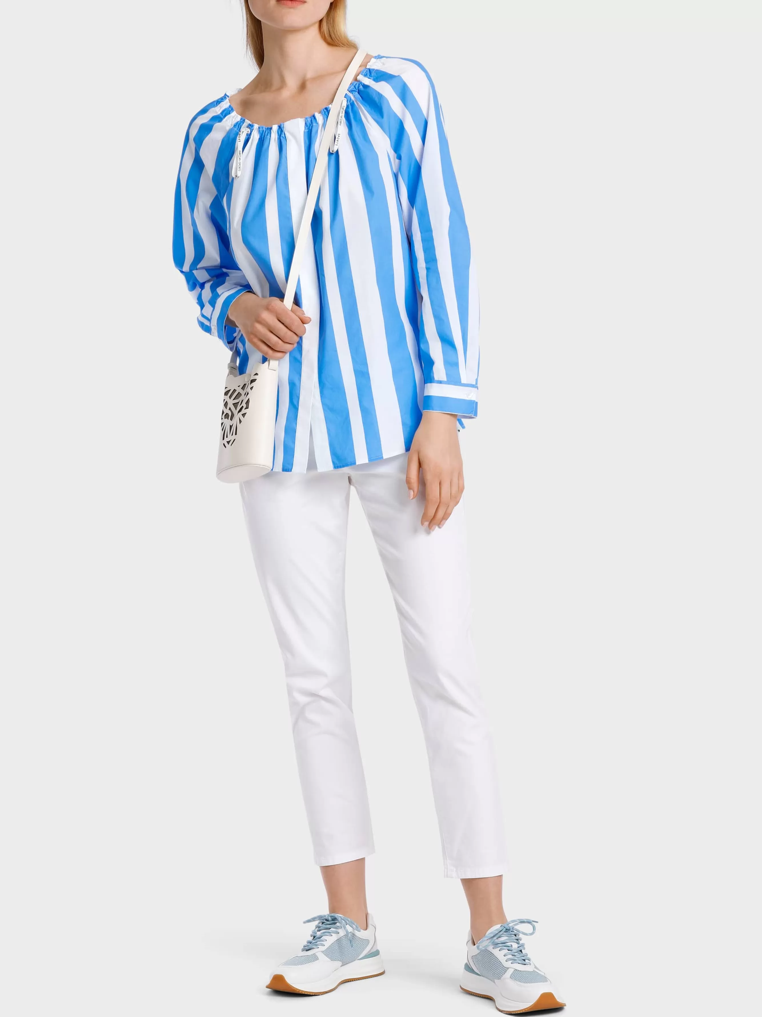 Marc Cain Blusen & Tuniken-CARMENBLUSE "RETHINK TOGETHER" bright azure