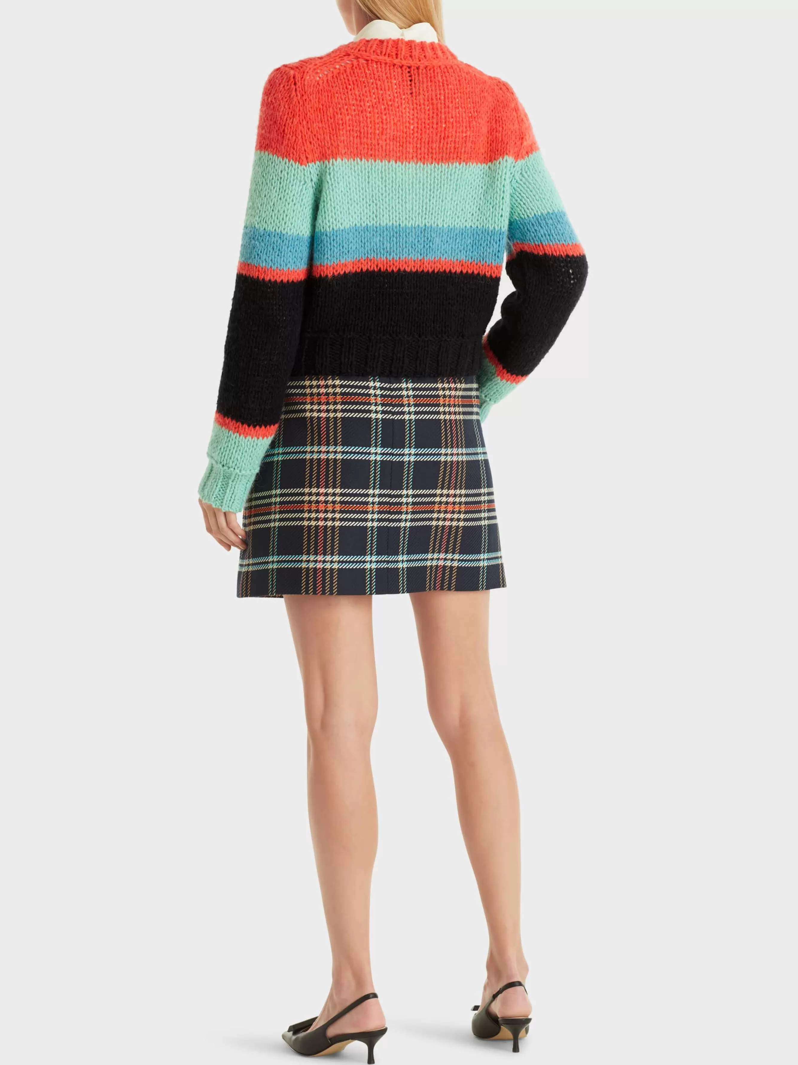 Marc Cain Pullover & Sweatshirts | Strick-COLOR-BLOCKING-PULLI KNITTED IN GERMANY deep tourmaline