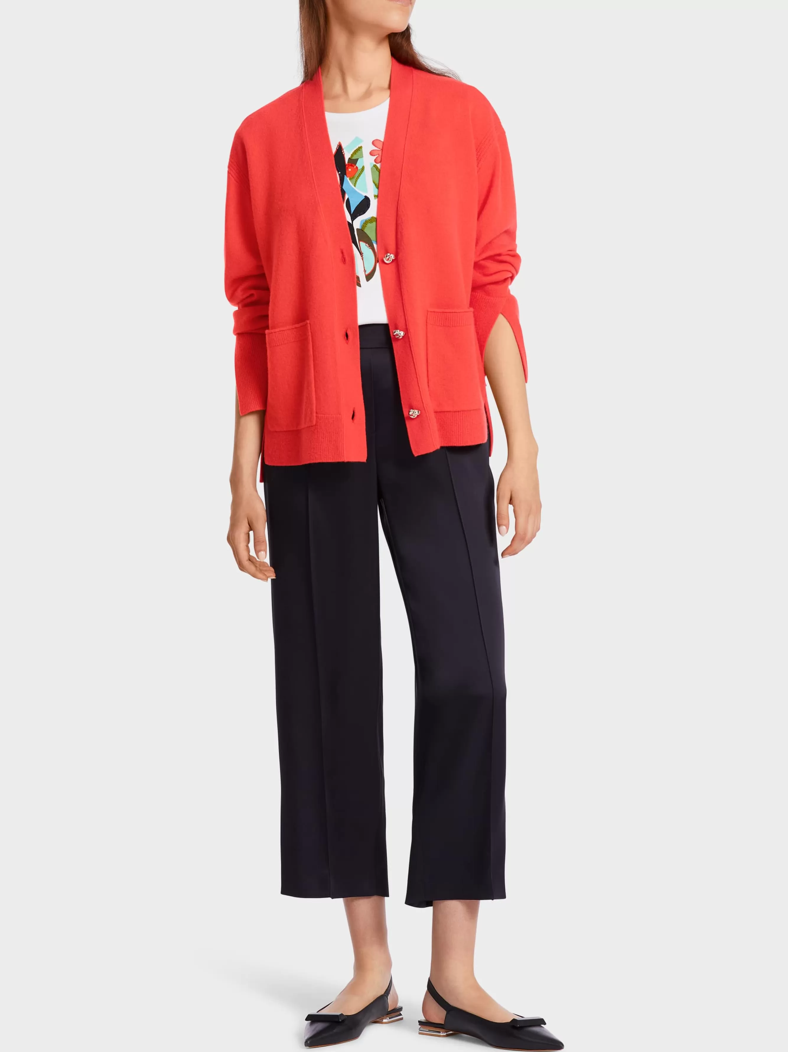 Marc Cain Jacken | Strick-EDLER CARDIGAN "RETHINK TOGETHER" bright tomato