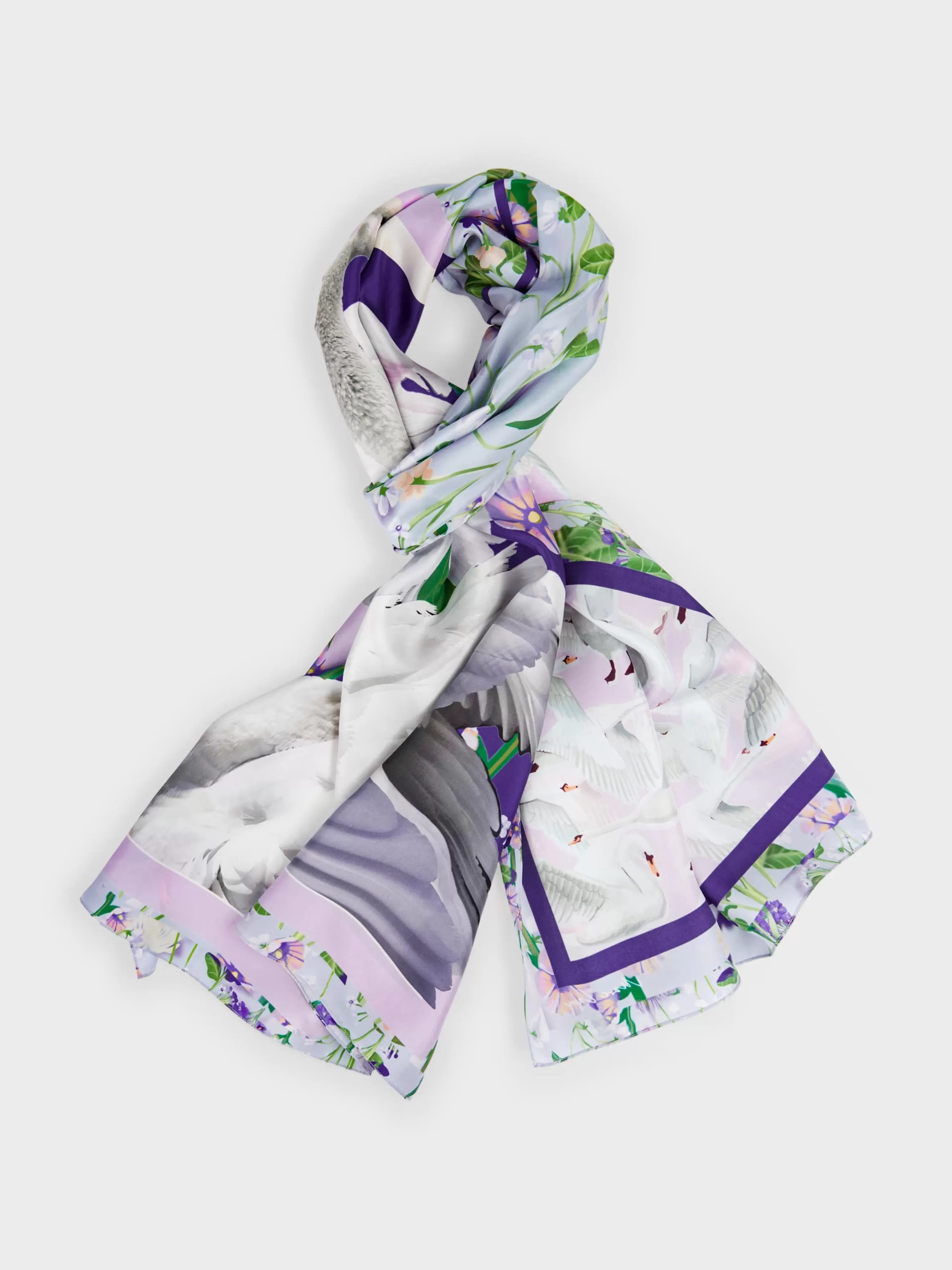 Marc Cain Accessoires-EDLER SEIDENSCHAL MIT PRINT pink lavender