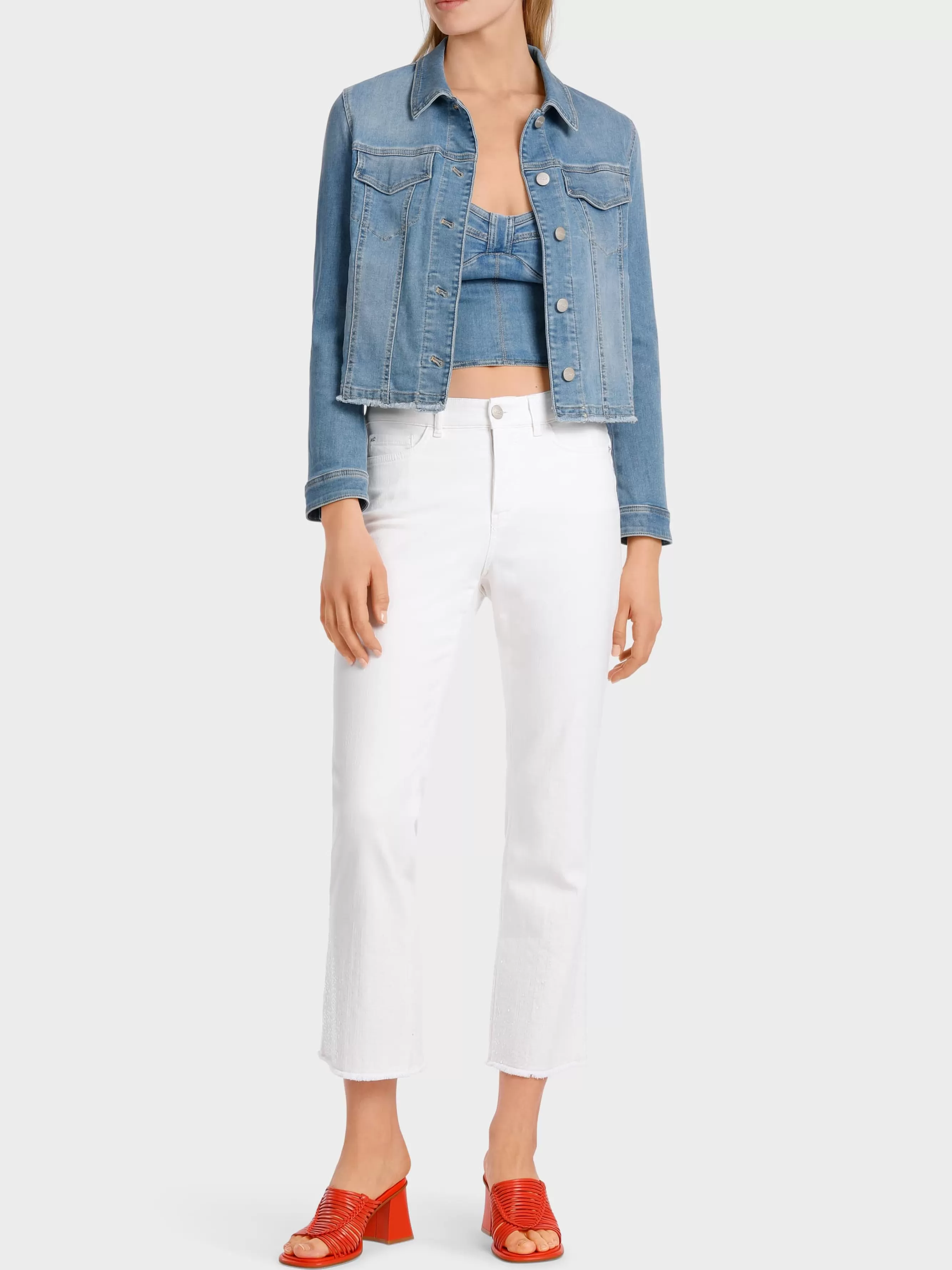 Marc Cain Jacken-FANCY JEANSJACKE “RETHINK TOGETHER” baby blue