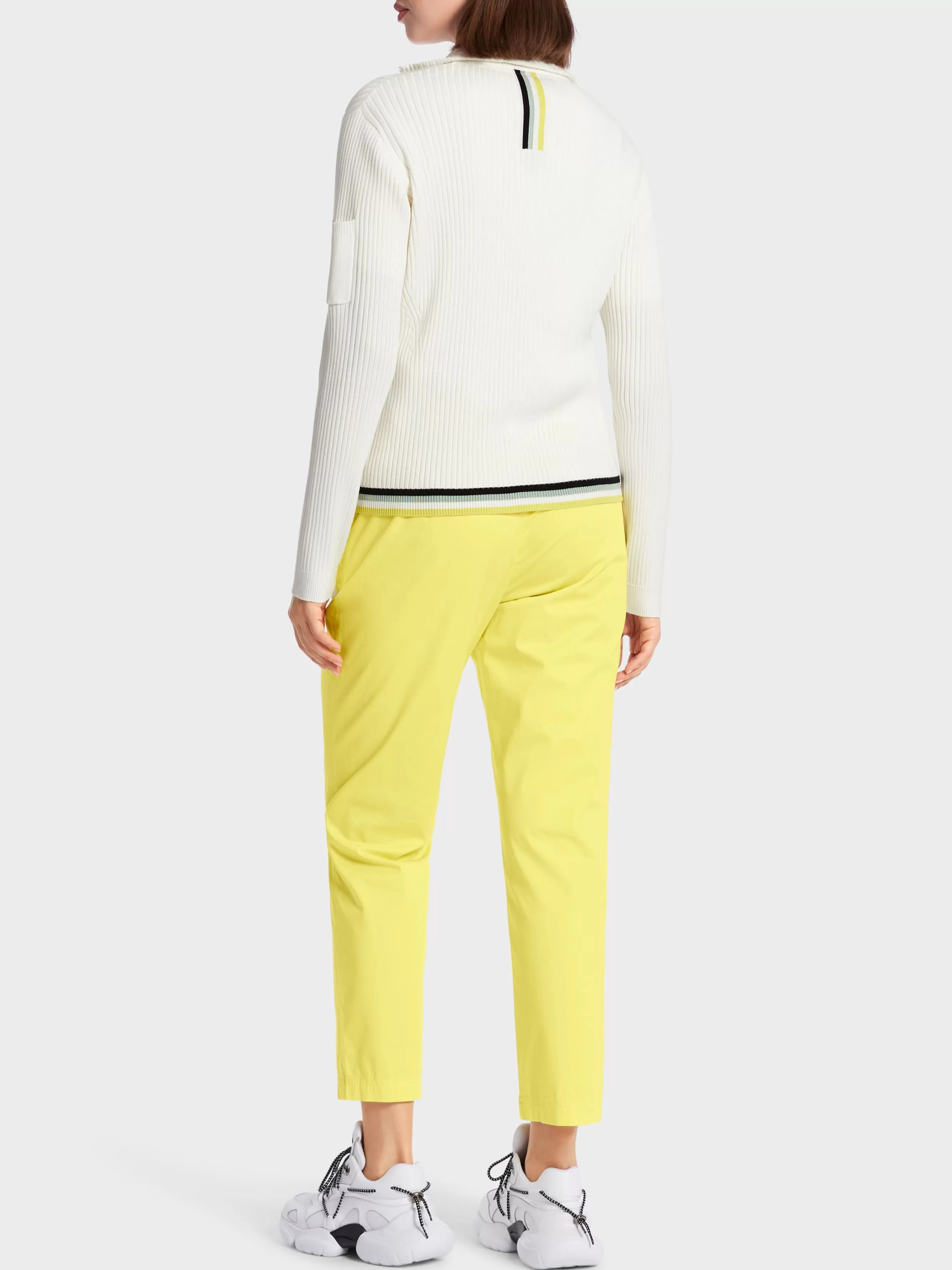 Marc Cain Strick | Jacken-FEINSTRICK CARDIGAN MIT ZIPP off-white