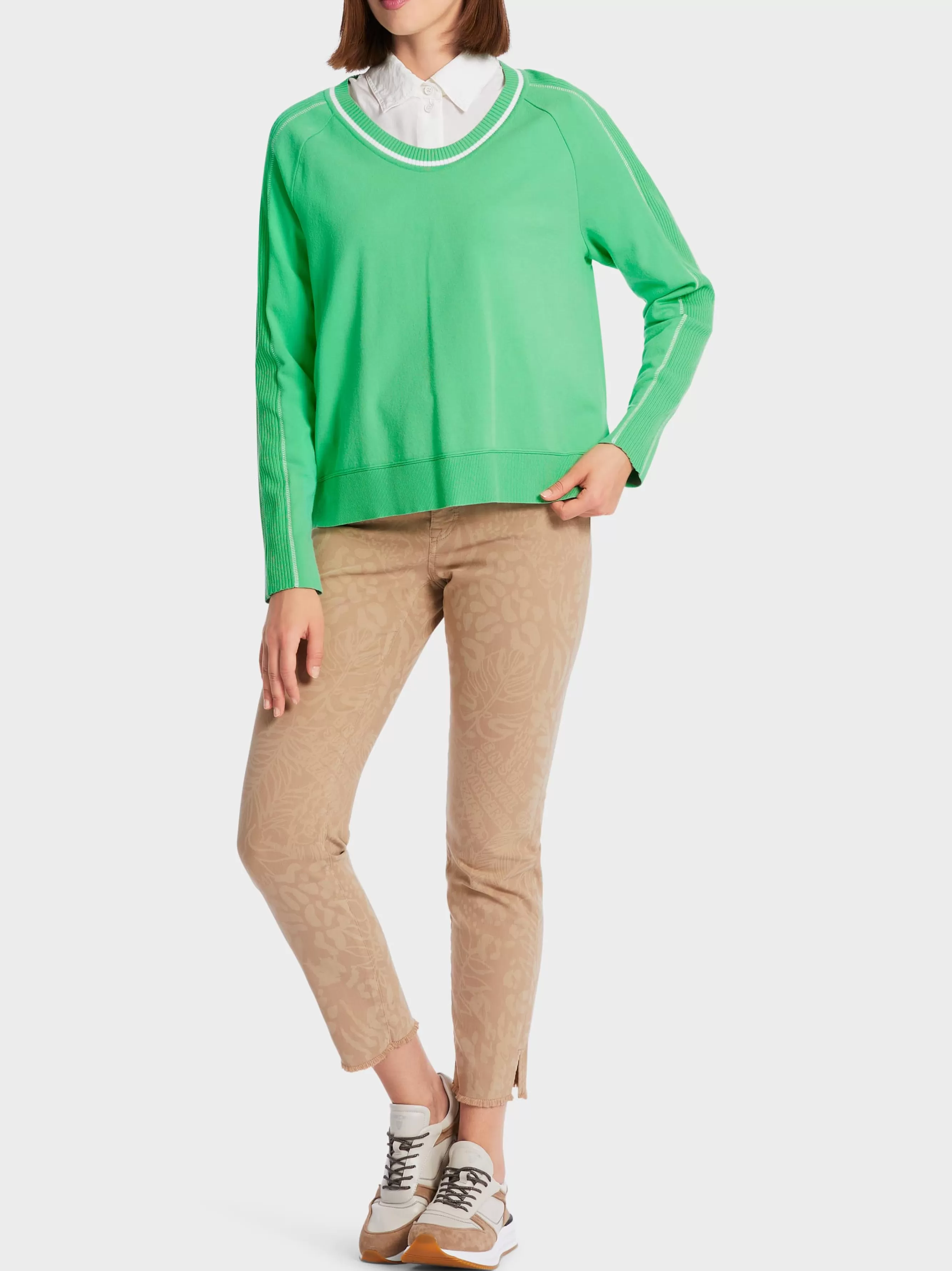 Marc Cain Pullover & Sweatshirts | Strick-FEMININER SWEATER "RETHINK TOGETHER" new neon green