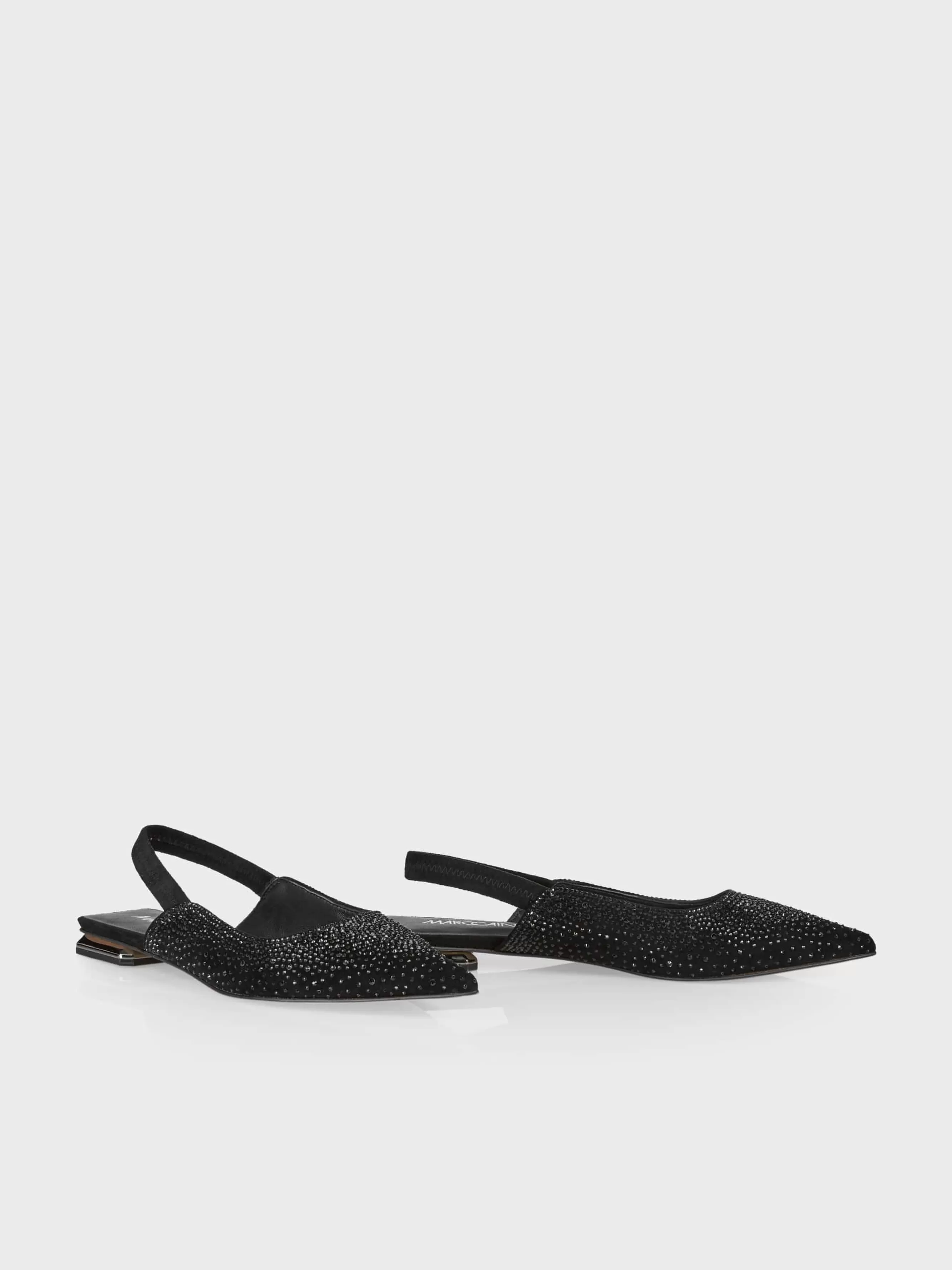 Marc Cain Schuhe-FLACHE SLINGPUMPS MIT KRISTALLEN black