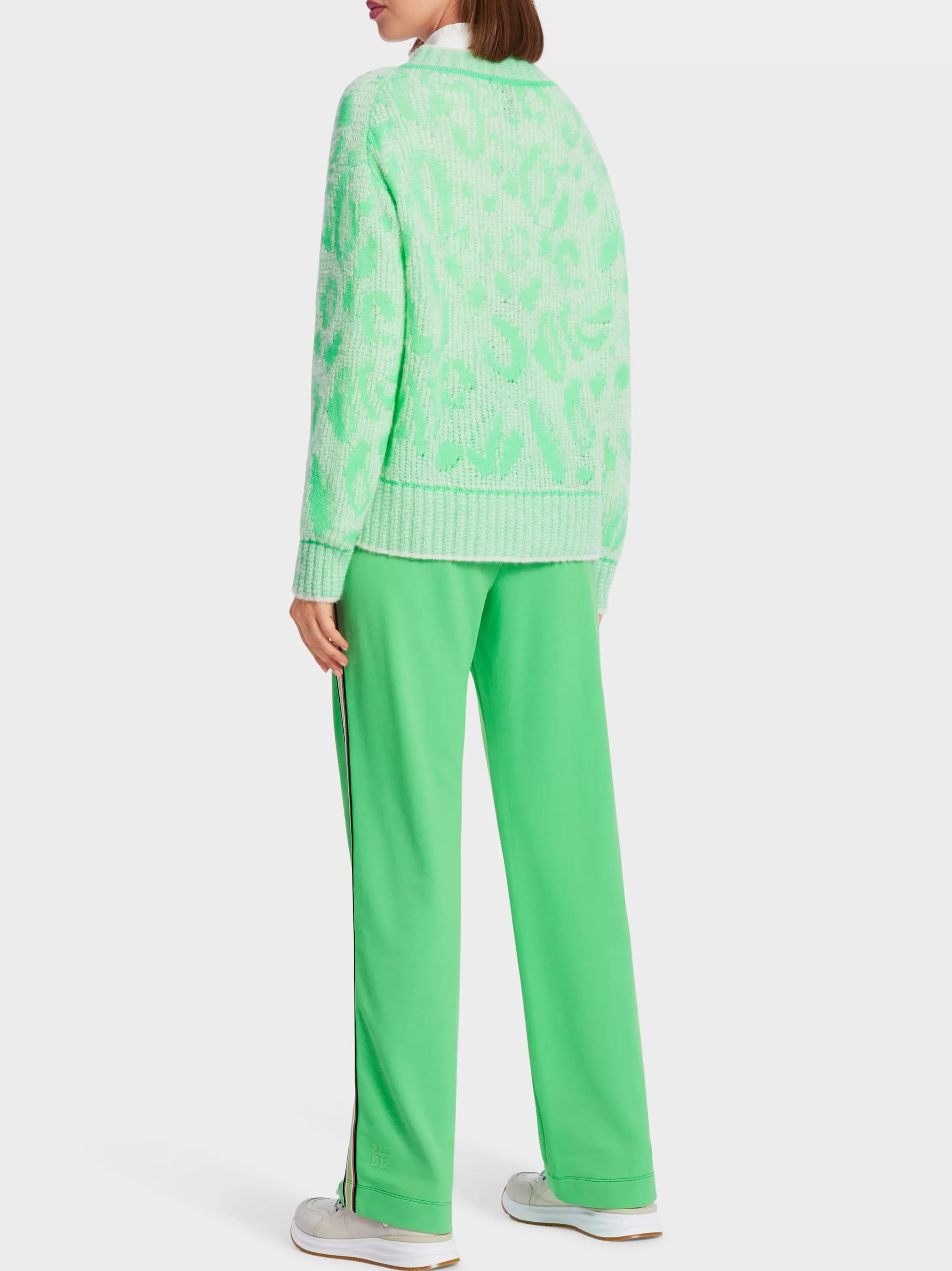 Marc Cain Pullover & Sweatshirts | Strick-GEMUSTERTER SWEATER – KNITTED IN GERMANY new neon green