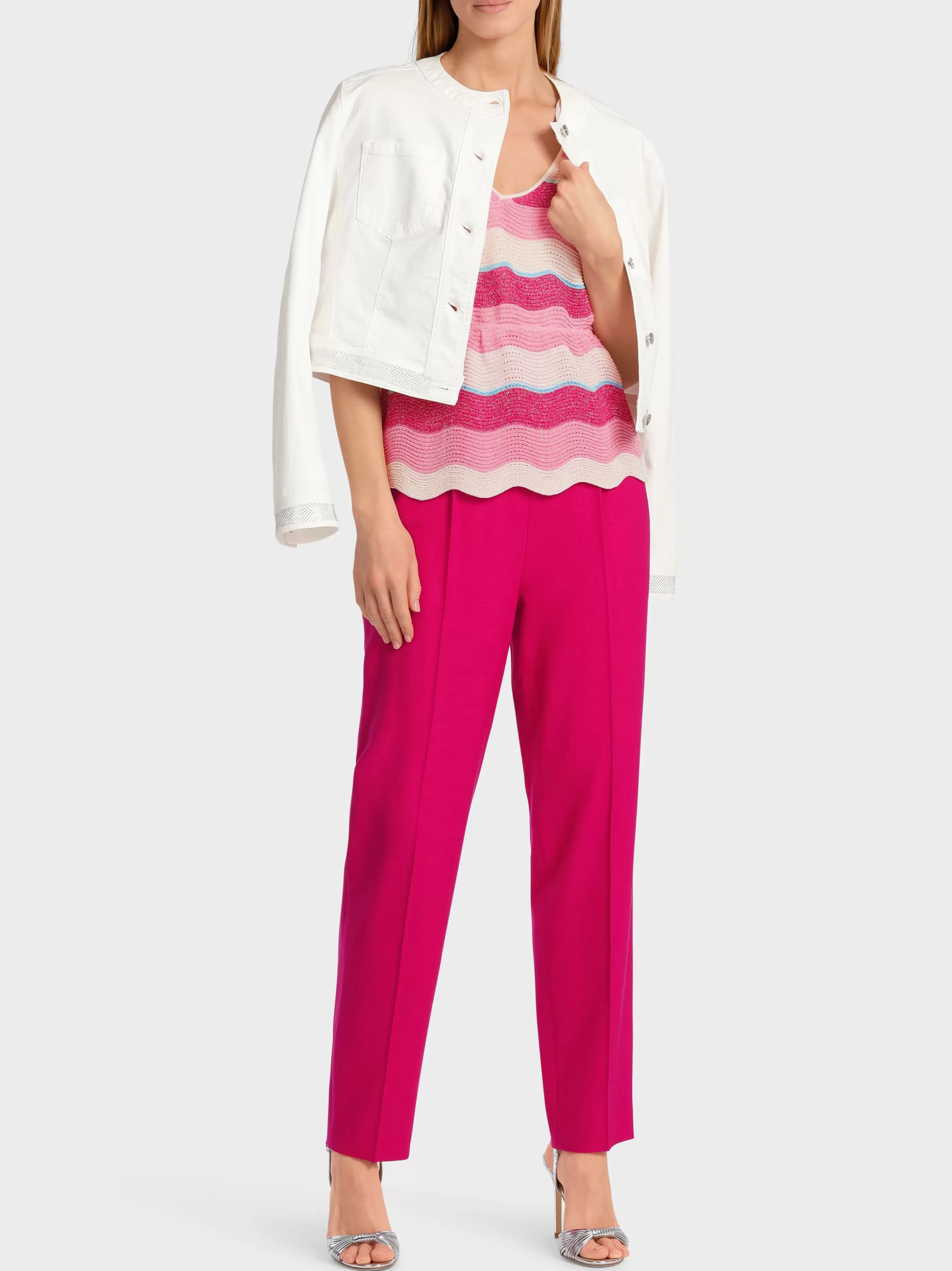 Marc Cain Shirts & Tops | Strick-GESTREIFTES STRICKTOP deep fuchsia