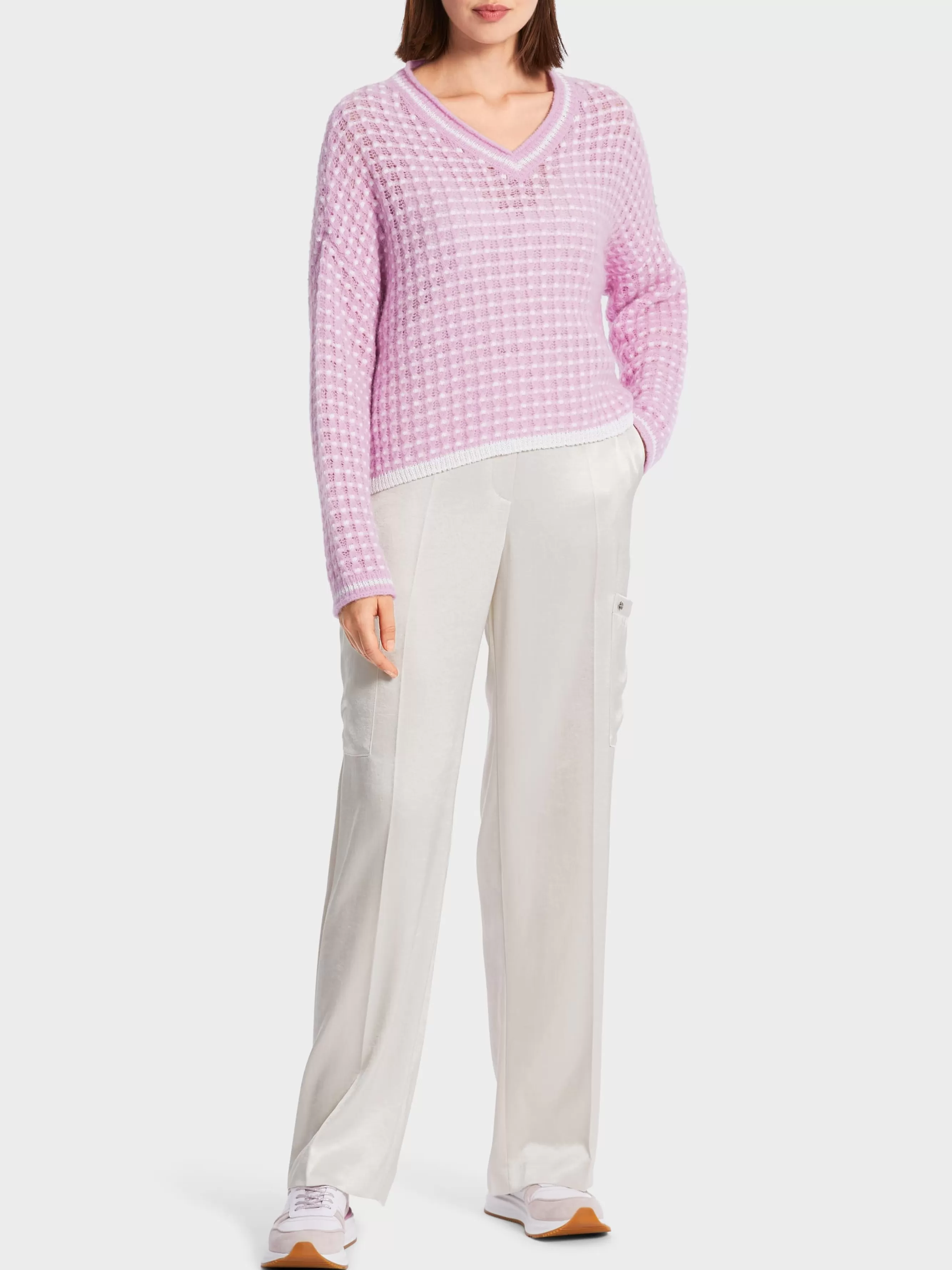 Marc Cain Pullover & Sweatshirts | Strick-GESTRICKTER PULLI "RETHINK TOGETHER" pink lavender