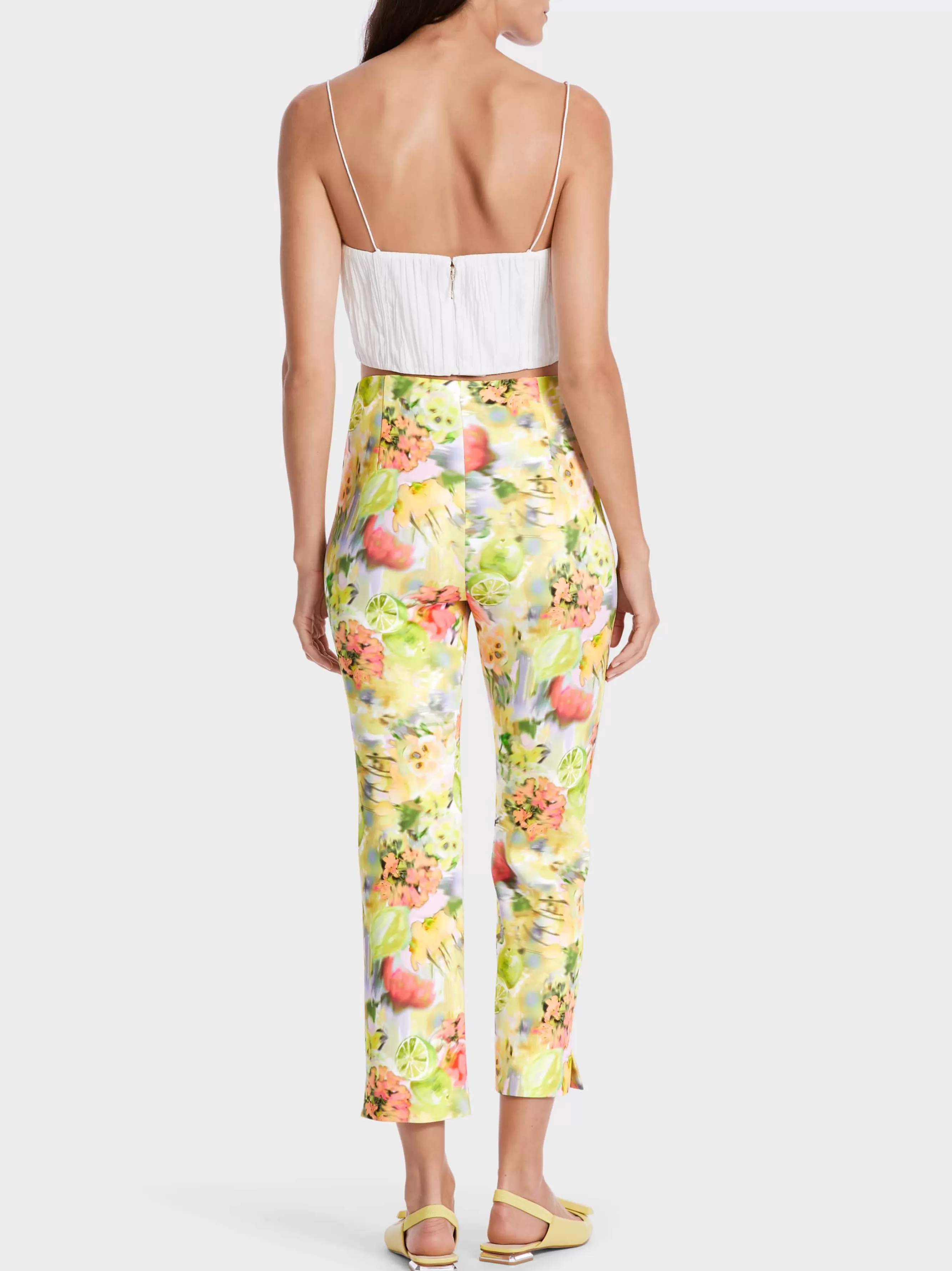 Marc Cain Hosen | Hosenanzüge-HOSE FATSA MIT BLURRY PRINT pale lemon