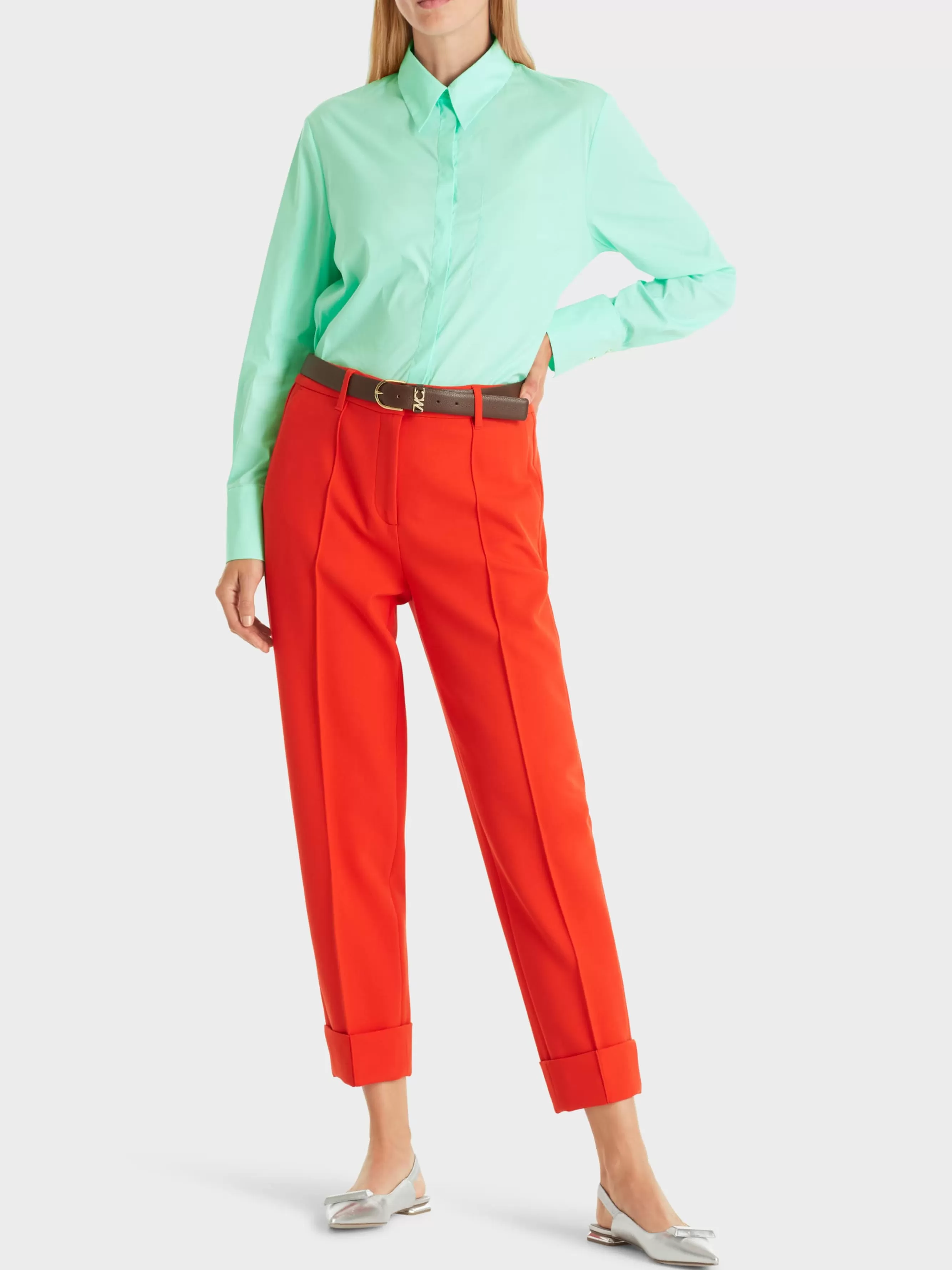 Marc Cain Hosen-HOSE FORDON MIT BUGFALTE UND STULPEN bright tomato