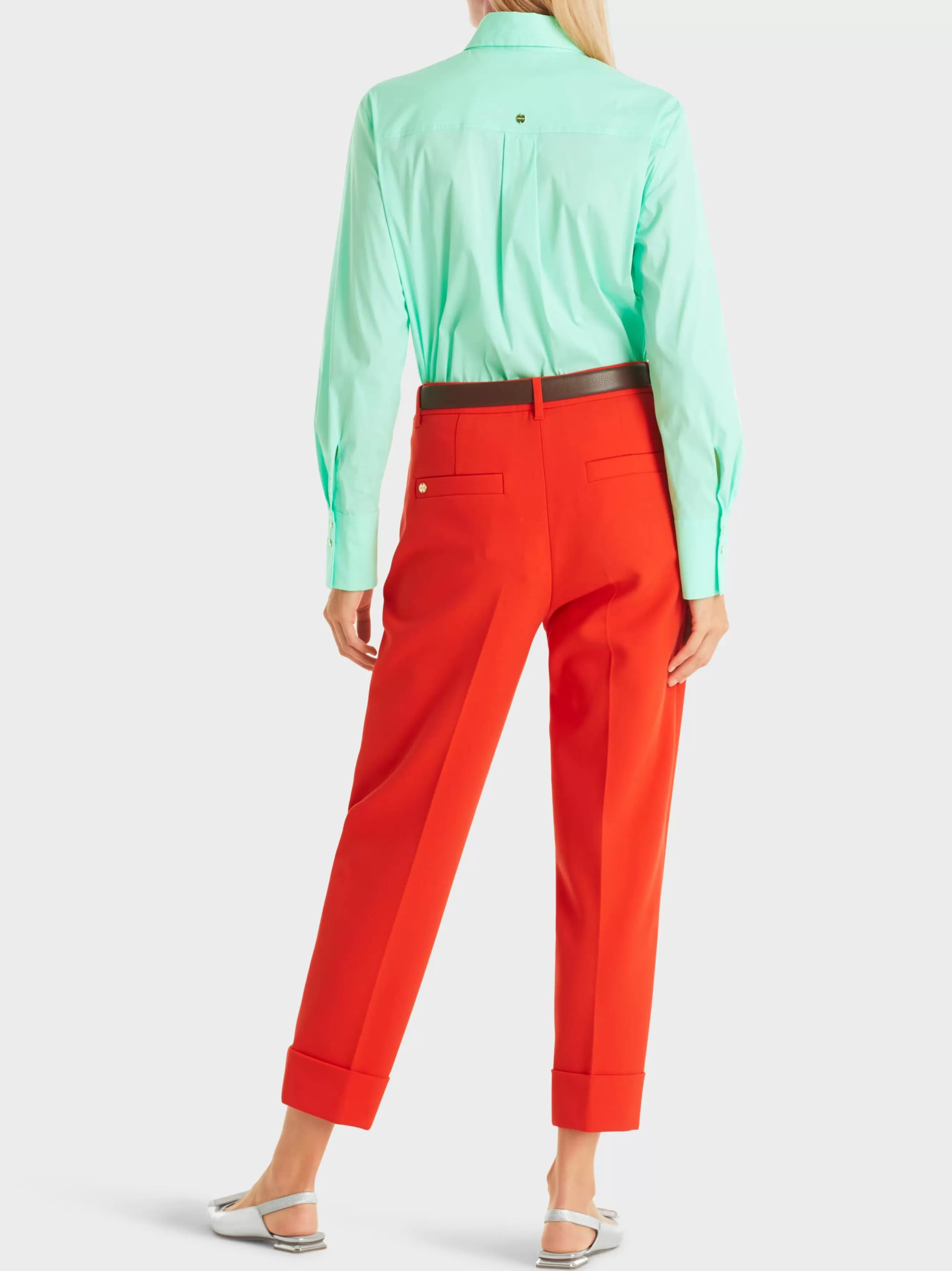 Marc Cain Hosen-HOSE FORDON MIT BUGFALTE UND STULPEN bright tomato