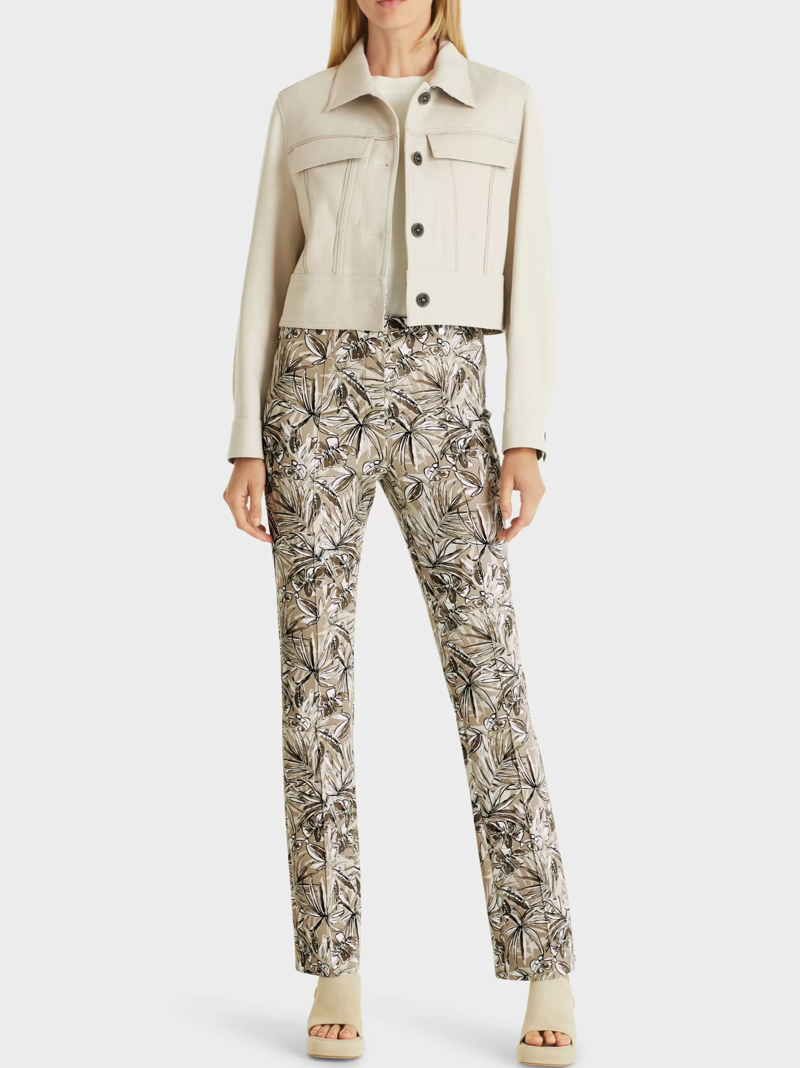 Marc Cain Hosen-HOSE FREDERICA – MIT FLORALEM PRINT light stone