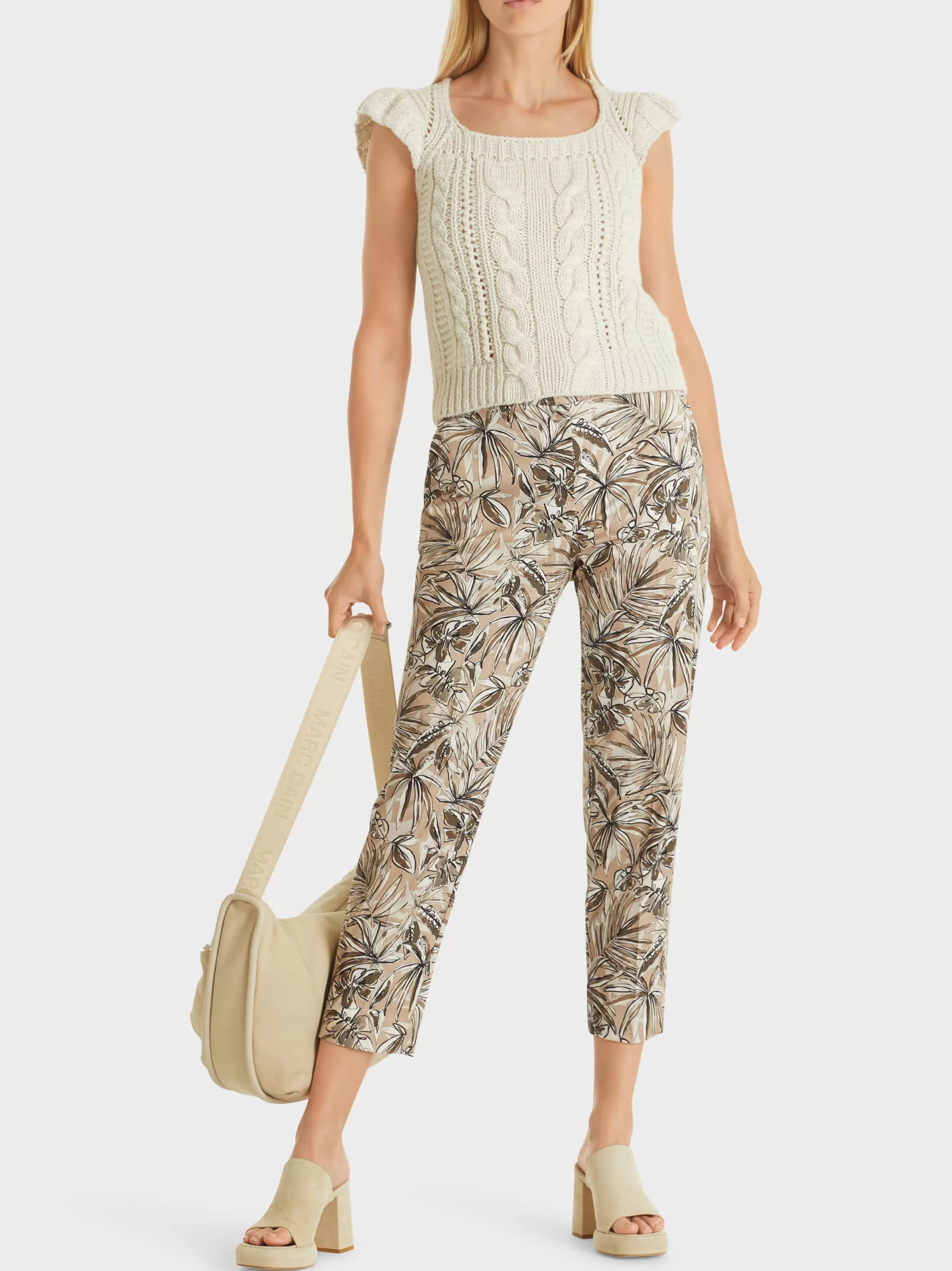 Marc Cain Hosen-HOSE FUSHUN MIT FLORALEM PRINT light stone