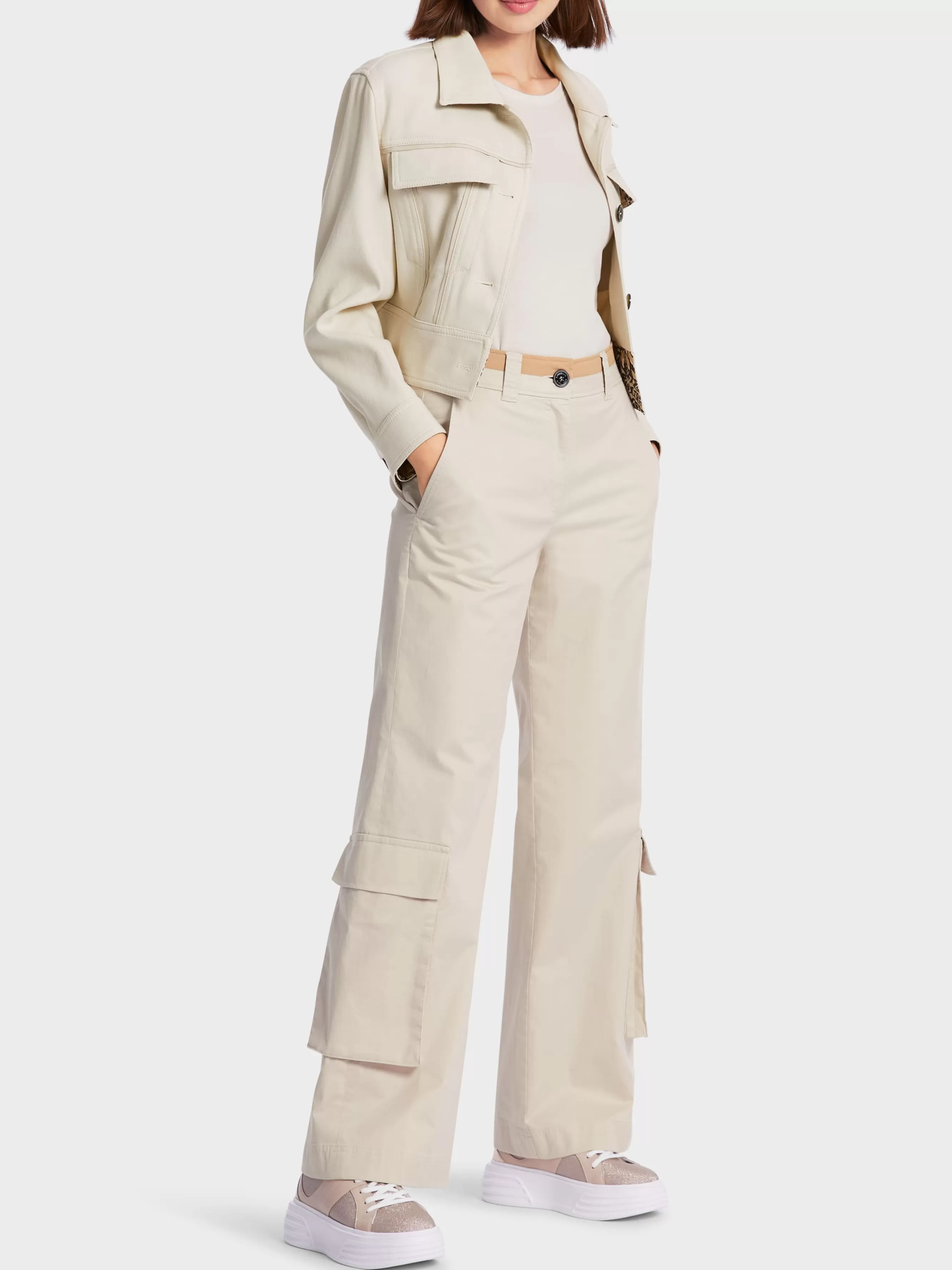 Marc Cain Hosen-HOSE WARRI MIT WEITEM UND LANGEM BEIN soft moon rock