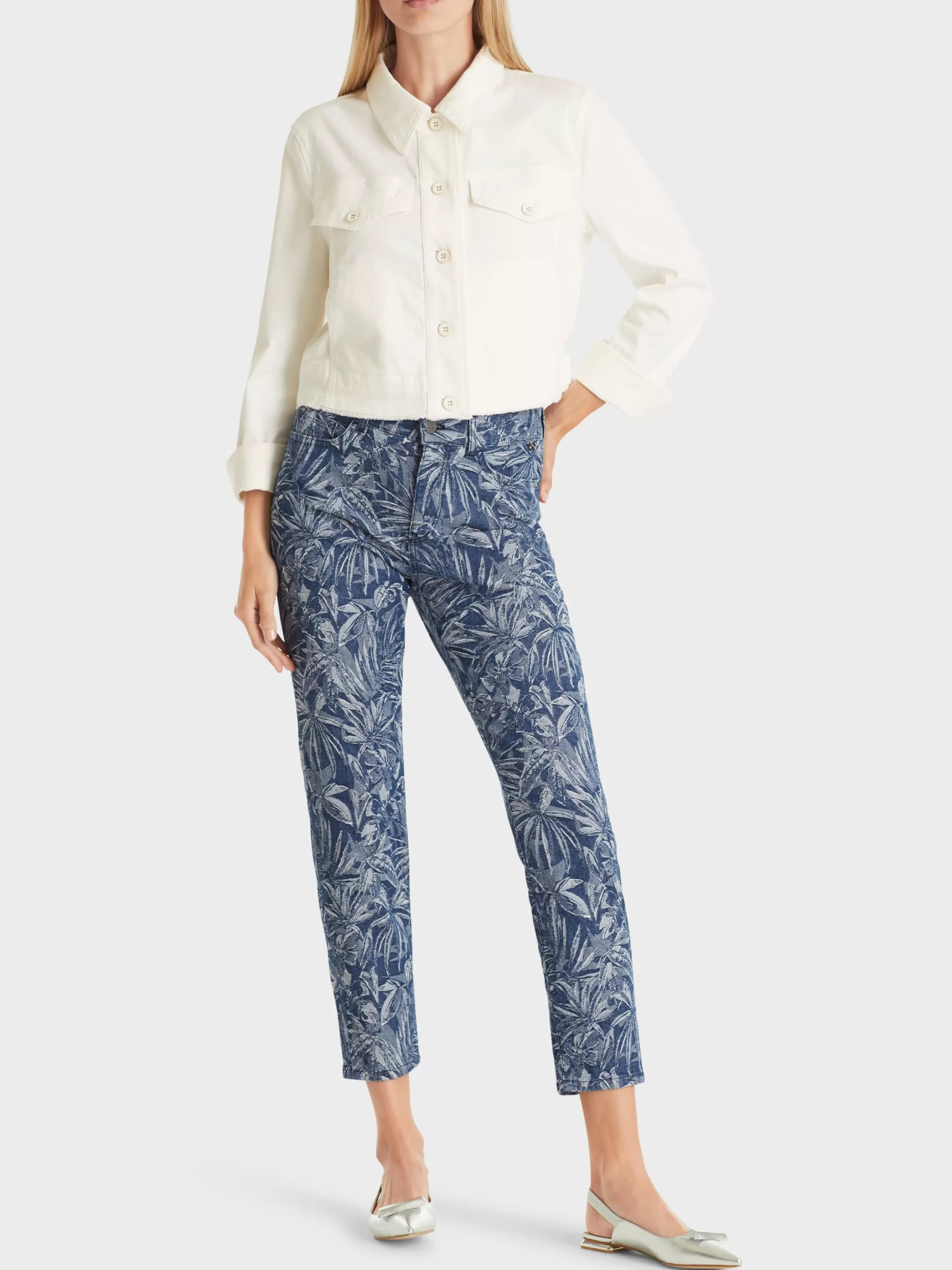 Marc Cain Jeans-JEANS SILEA MIT FLORALEM WEBDESSIN indigo blue