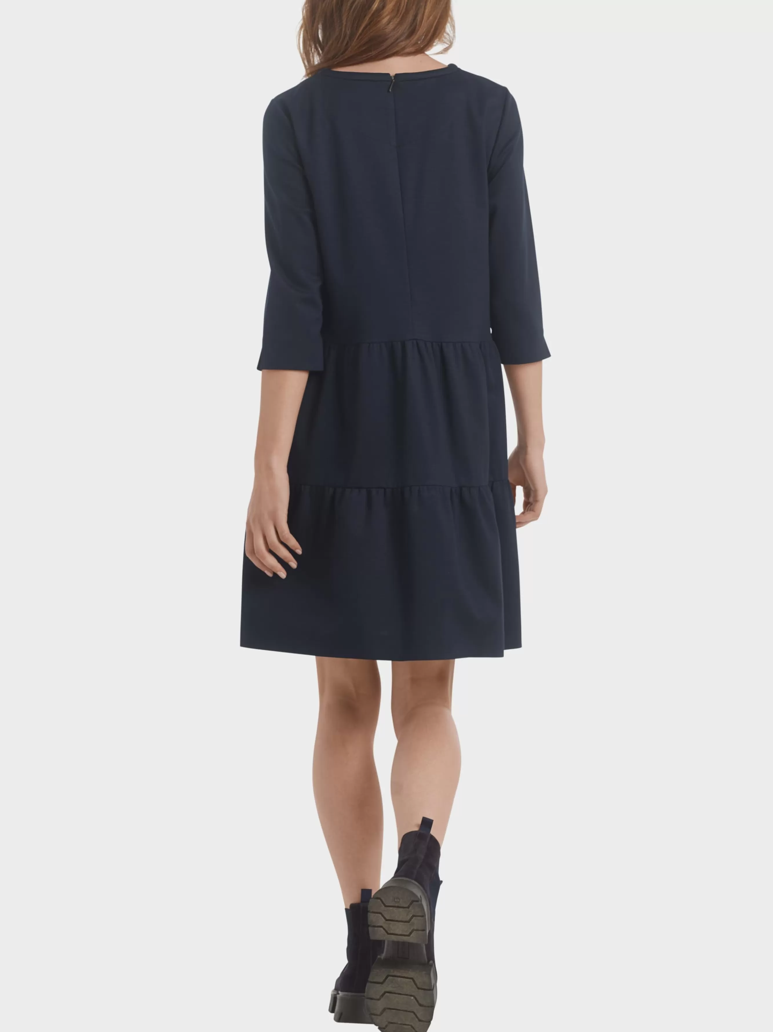 Marc Cain Kleider-JERSEYKLEID MIT STUFENVOLANTS midnight blue