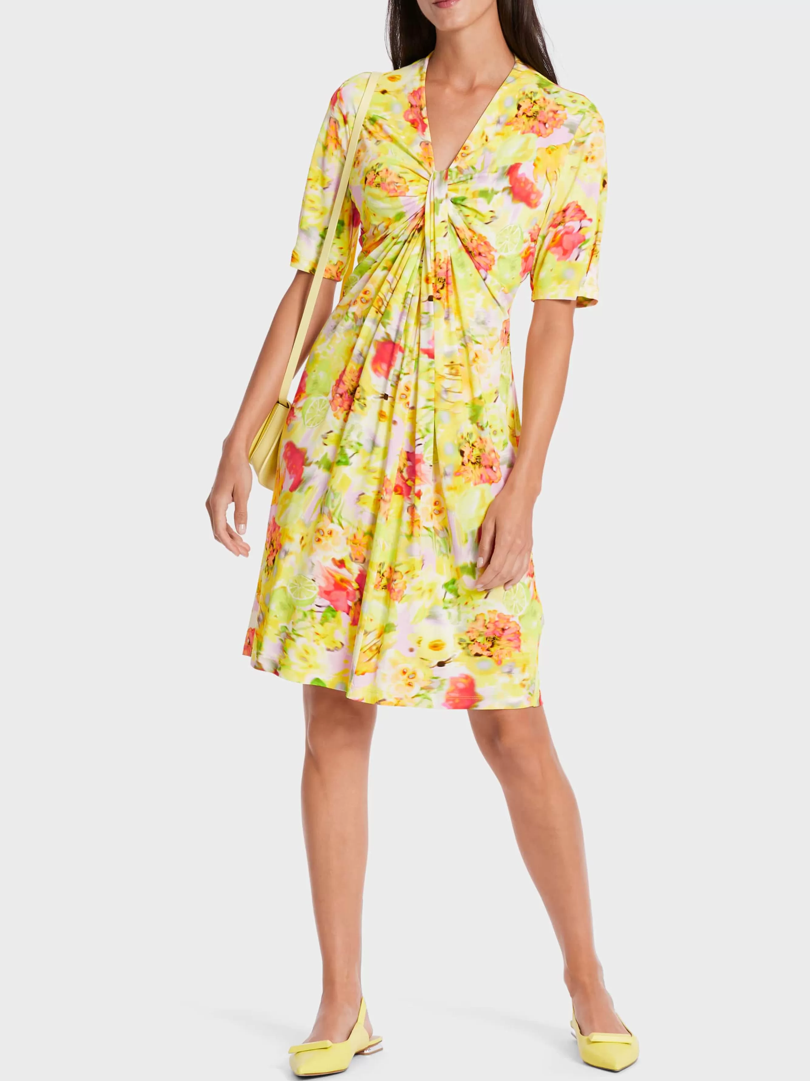 Marc Cain Kleider-KLEID IM BLURRY BLUMEN-DESSIN pale lemon