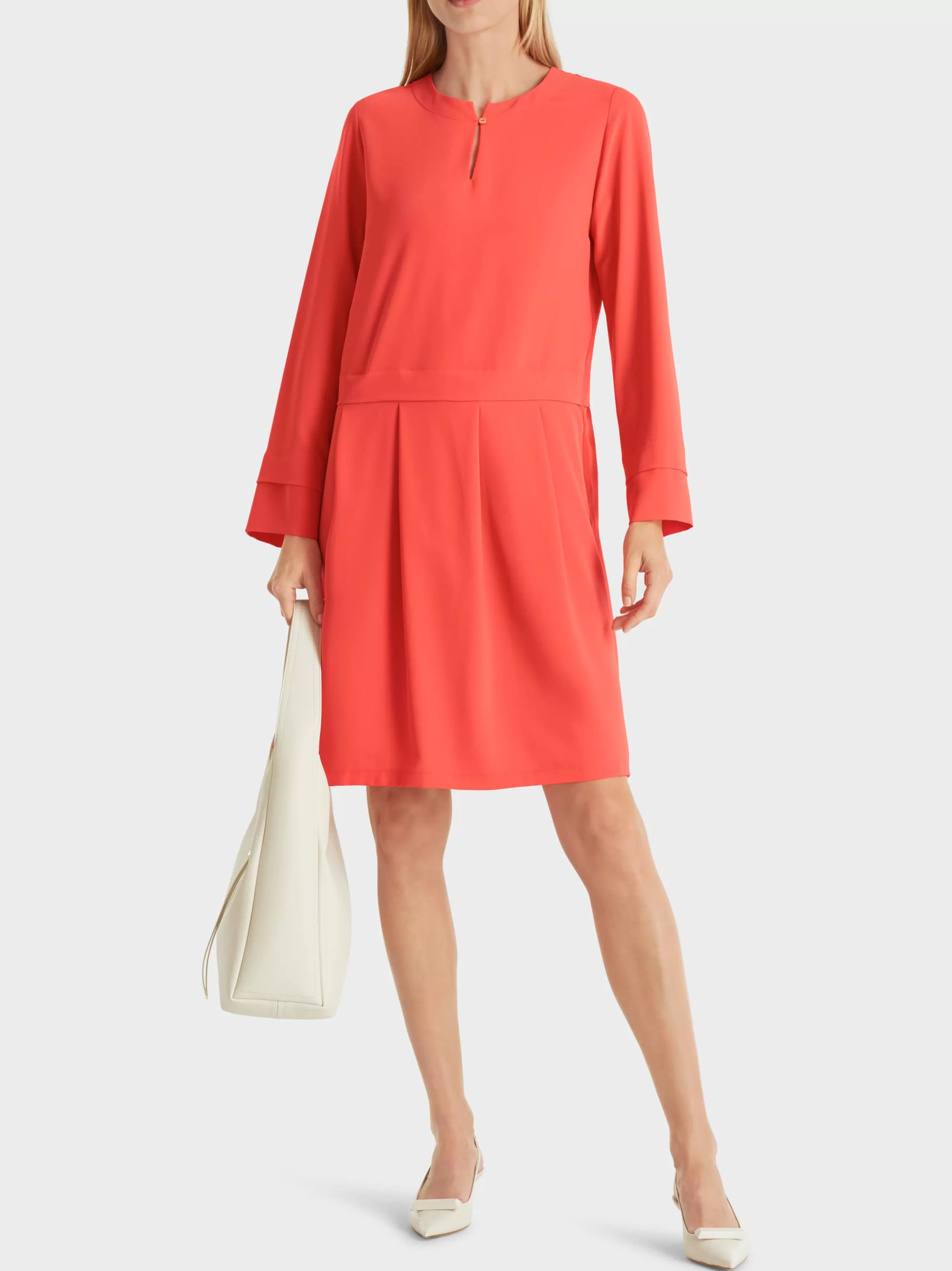 Marc Cain Kleider-KLEID MIT FALTENROCK bright tomato