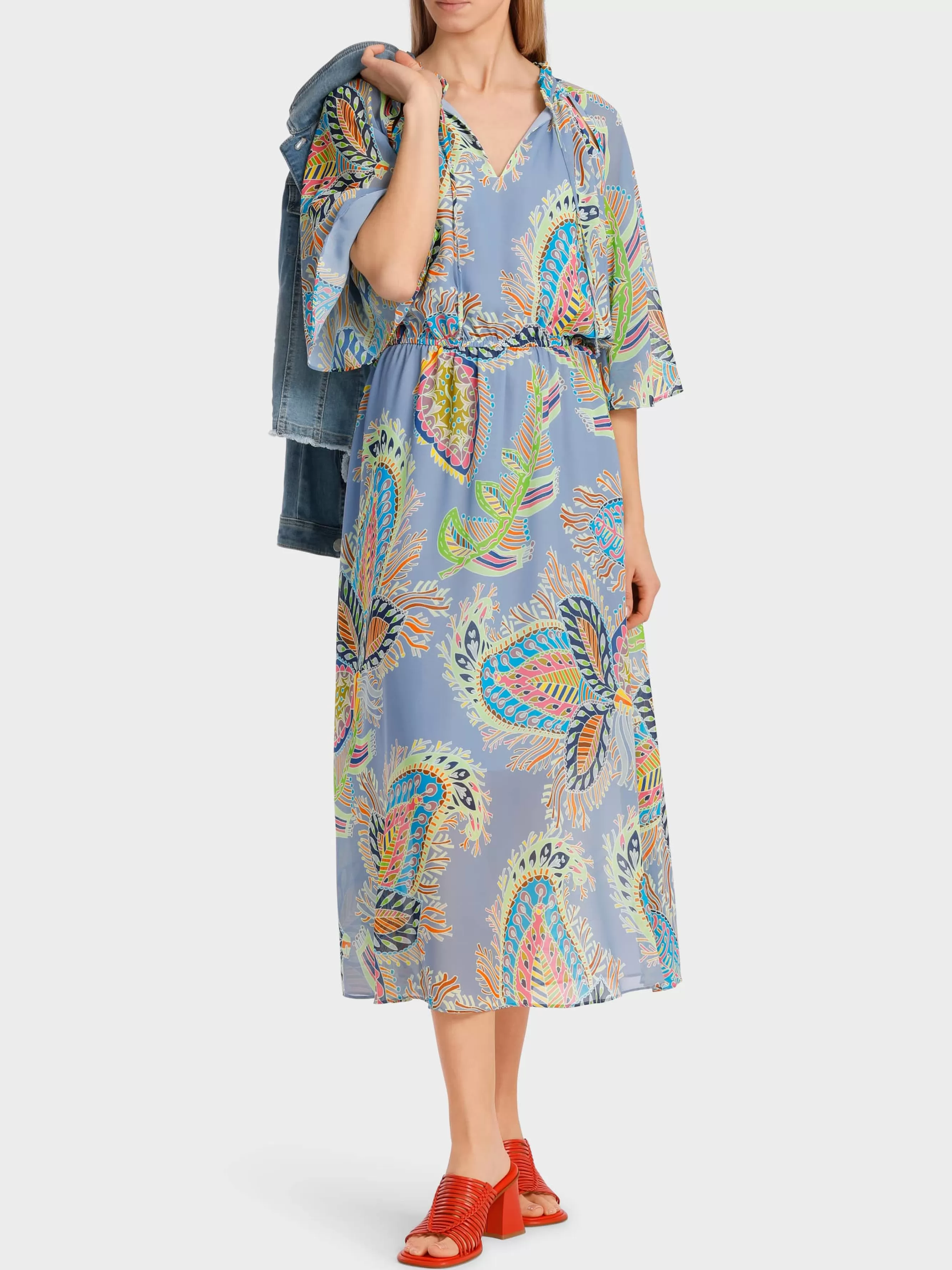 Marc Cain Kleider-KLEID MIT STILISIERTEM PAISLEY-PRINT deep summer sky