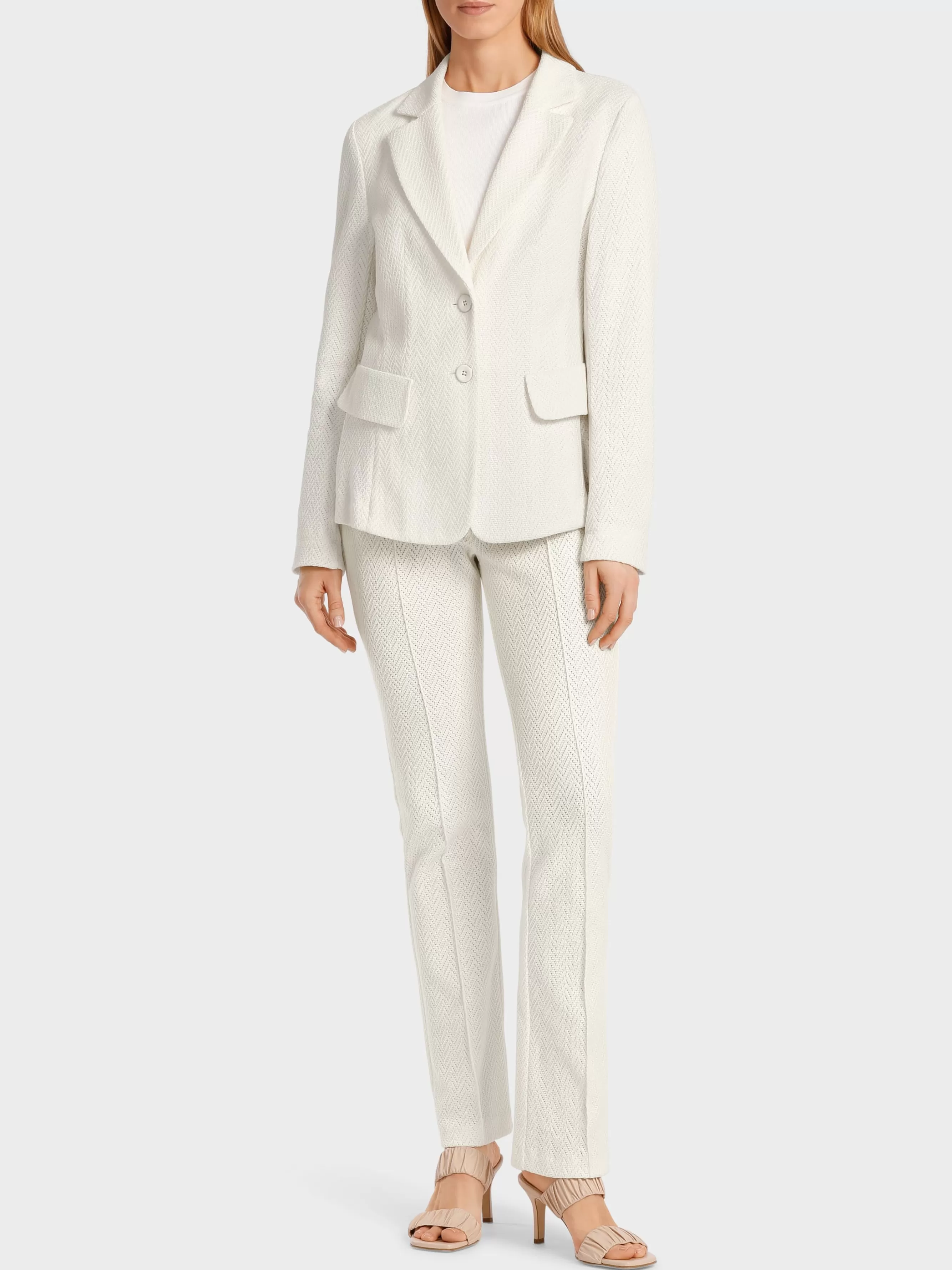 Marc Cain Blazer | Hosenanzüge-KÖRPERNAHER BLAZER AUS STRICK off-white