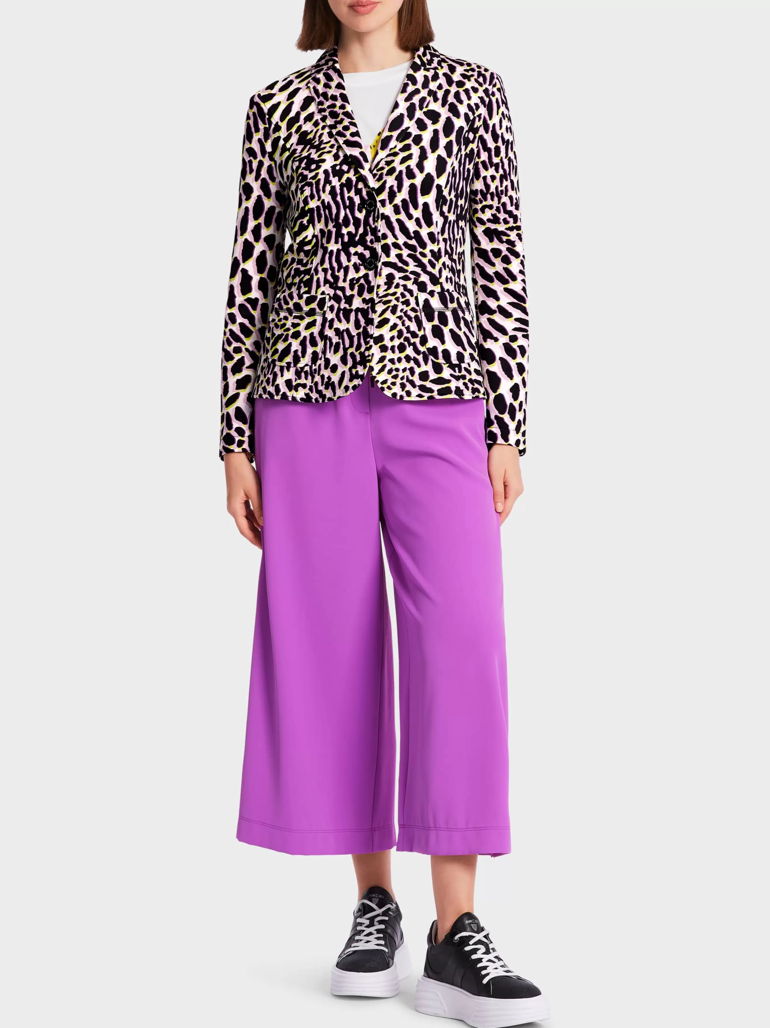 Marc Cain Blazer | Hosenanzüge-KÖRPERNAHER BLAZER MIT LEO-PRINT bright pink lavender