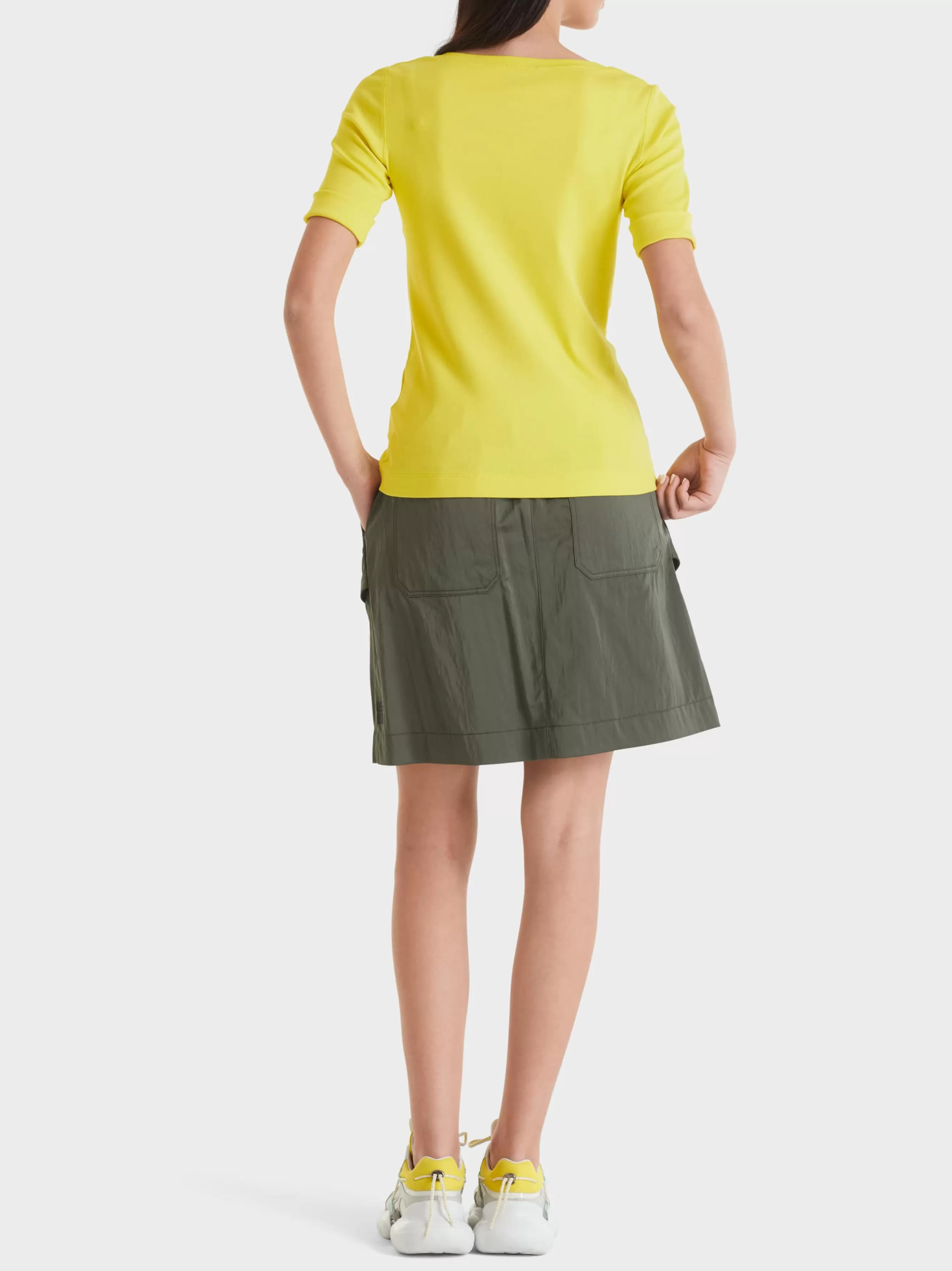 Marc Cain Shirts & Tops-KÖRPERNAHES T-SHIRT MIT ¾-ÄRMEL soft limeade