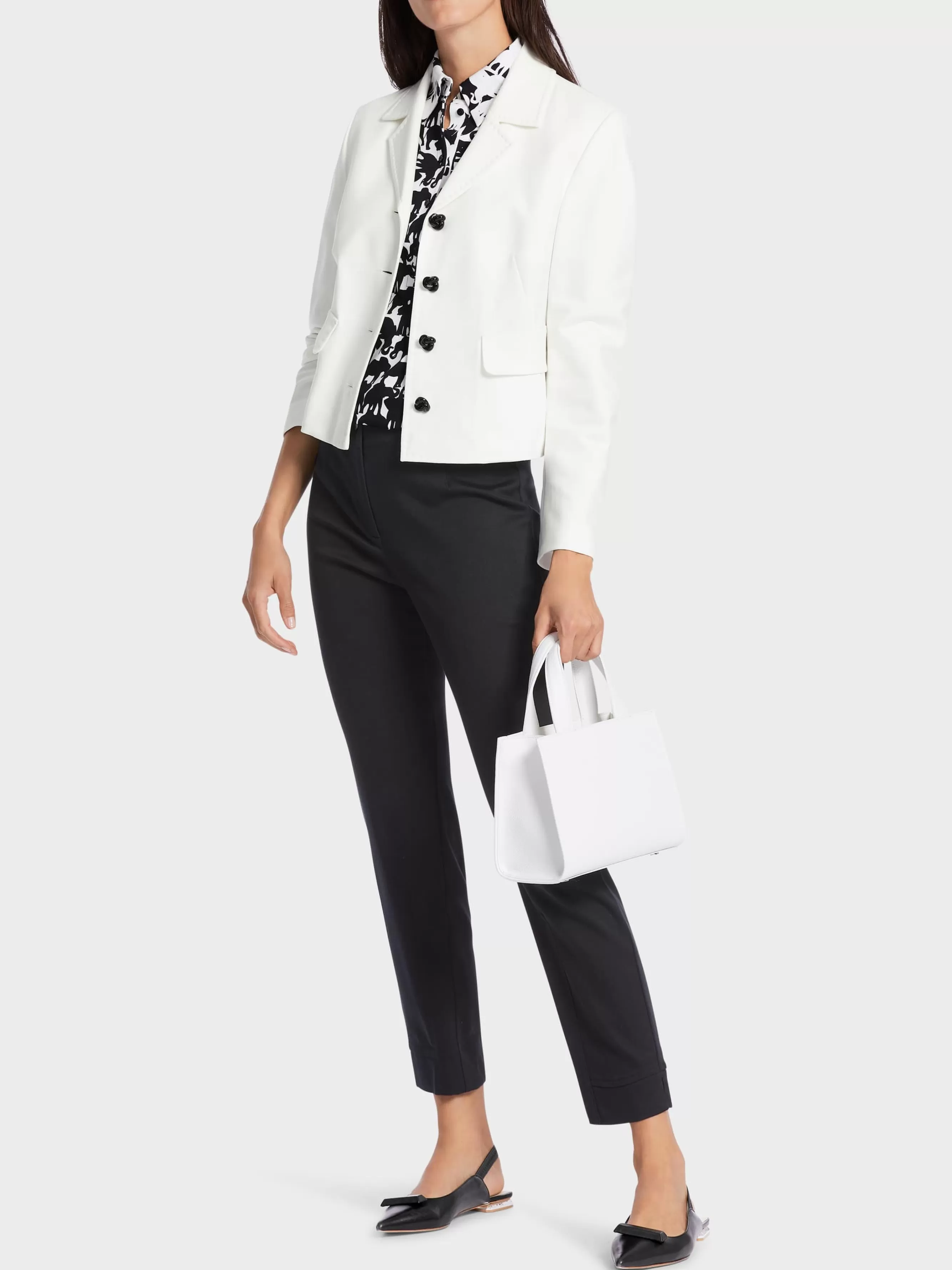 Marc Cain Jacken-KURZER BLAZER MIT GESTEPPTEN KANTEN off-white