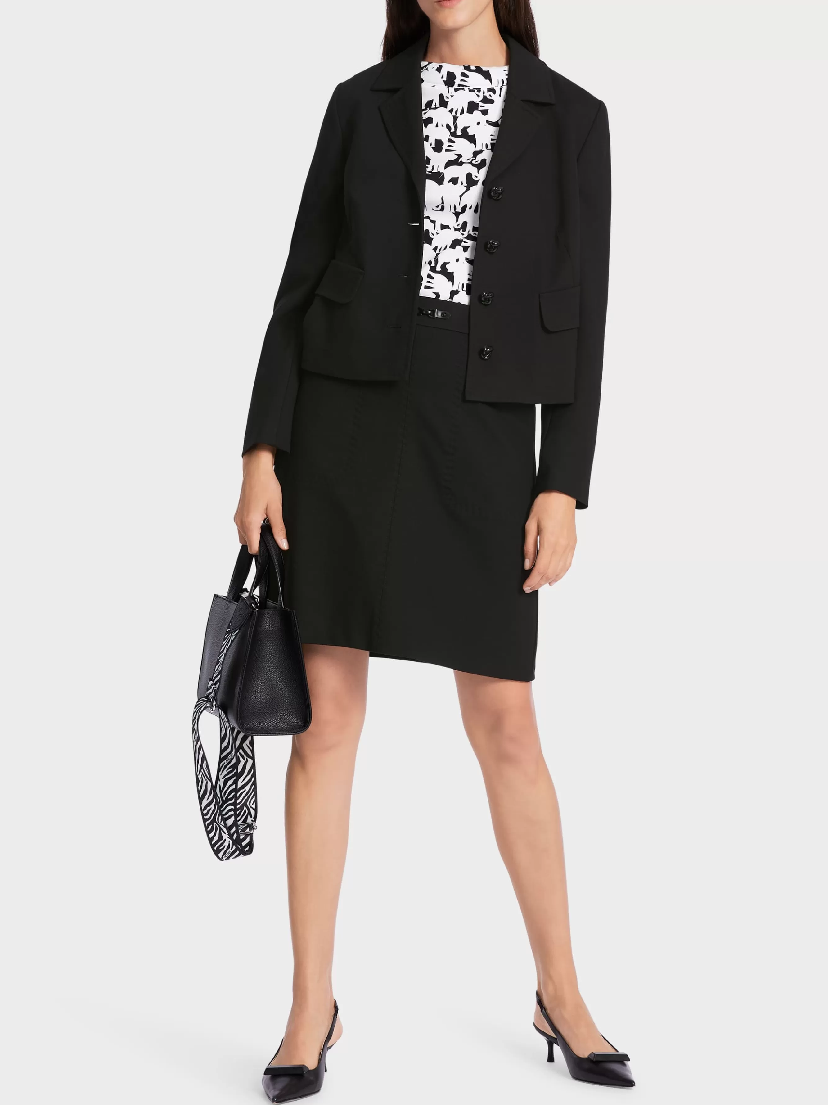 Marc Cain Jacken-KURZER BLAZER MIT GESTEPPTEN KANTEN black