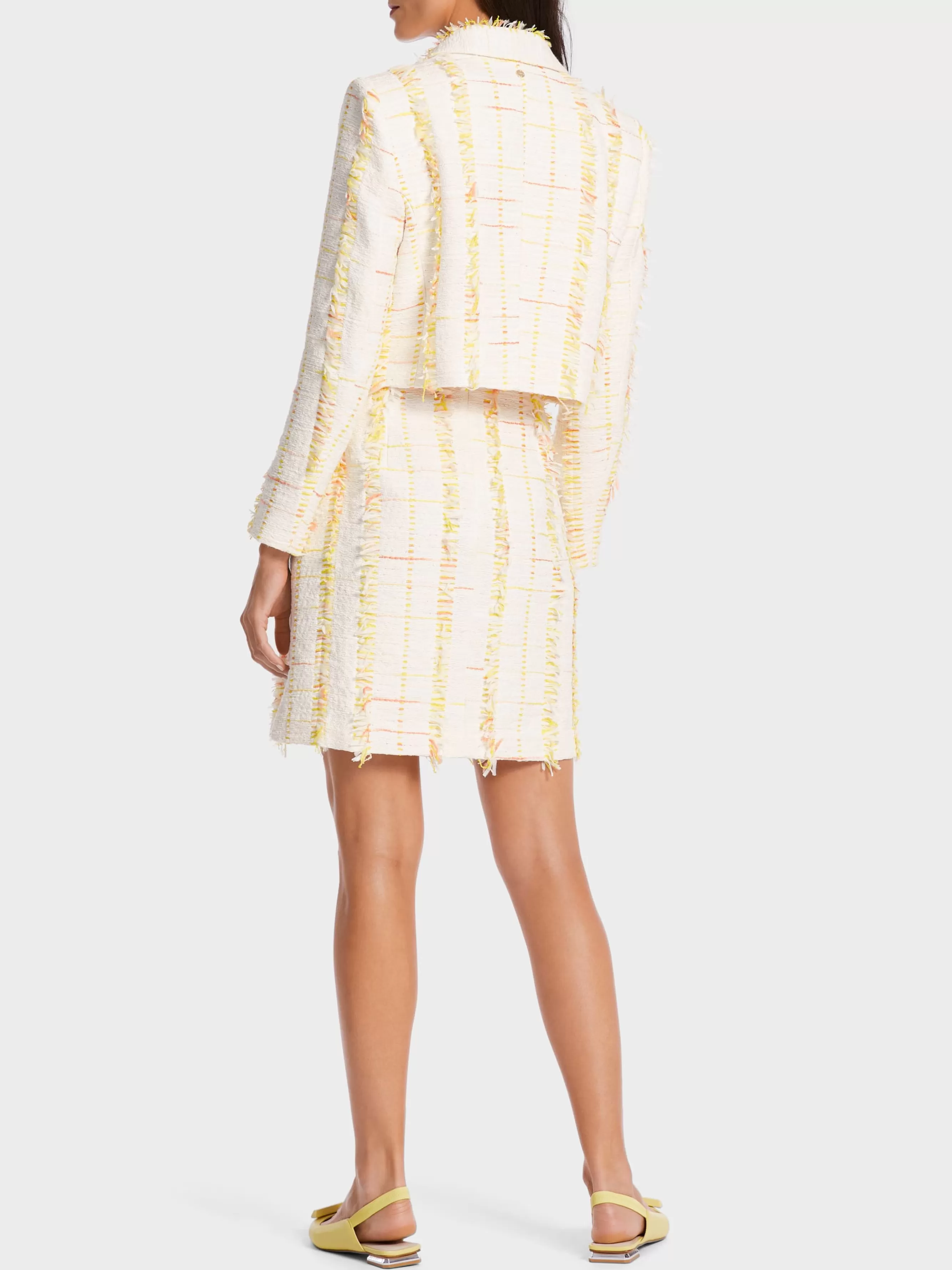 Marc Cain Blazer-KURZER BLAZER MIT GESTEPPTEN KANTEN pale lemon