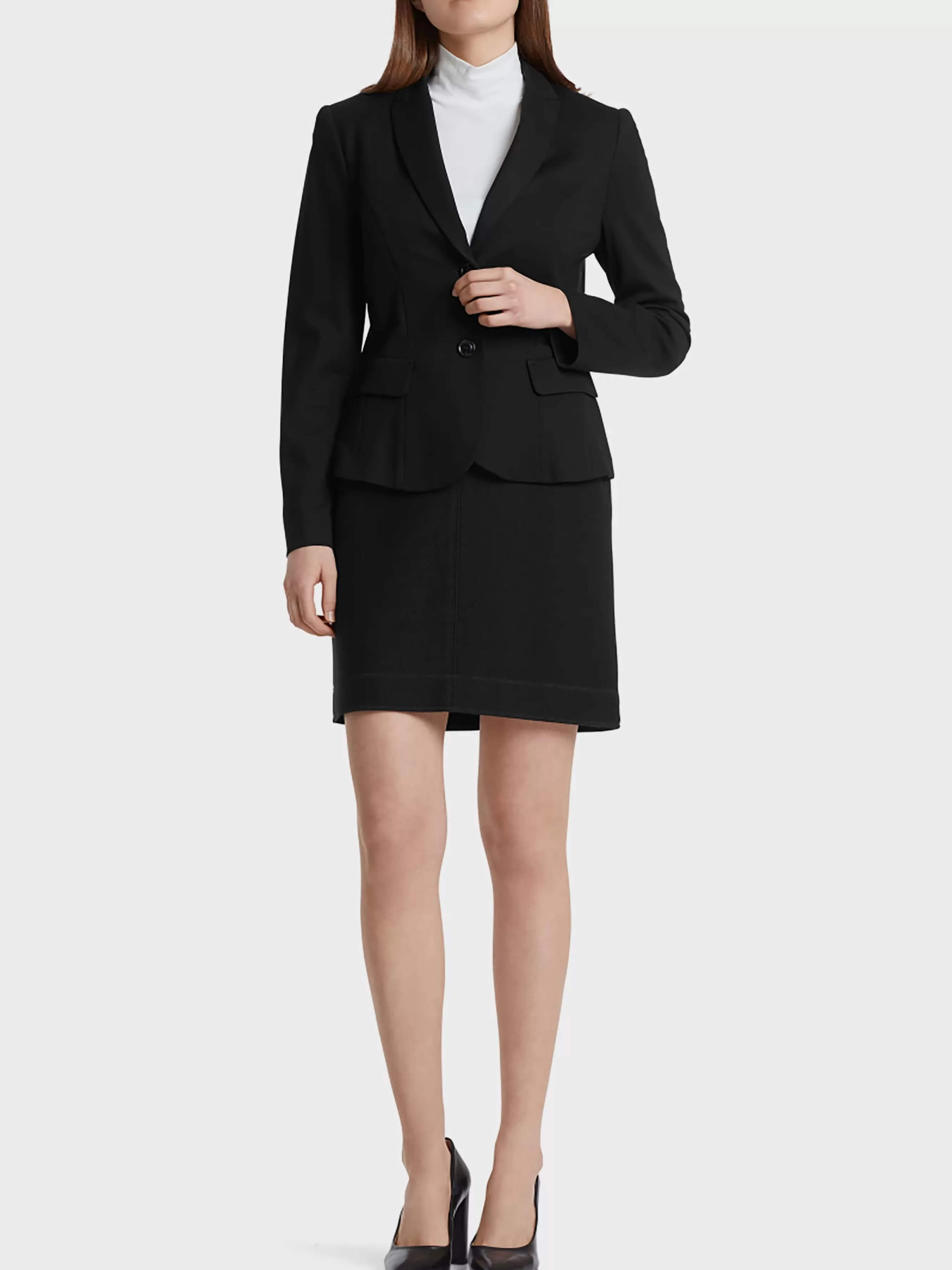 Marc Cain Blazer-LEICHTER BLAZER AUS FEINEM JERSEY black