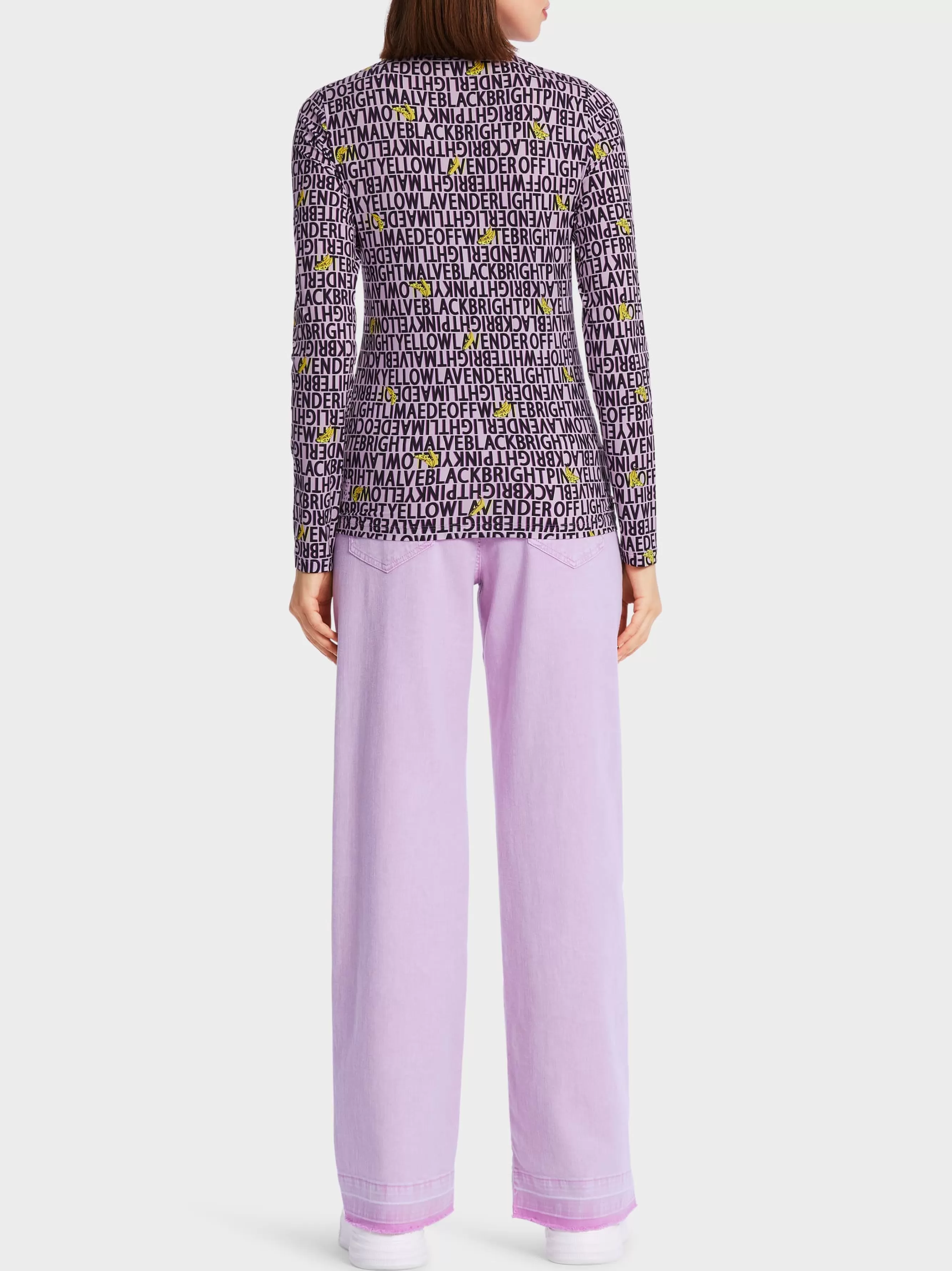 Marc Cain Shirts & Tops-LONGSLEEVE MIT STEHKRAGEN bright pink lavender