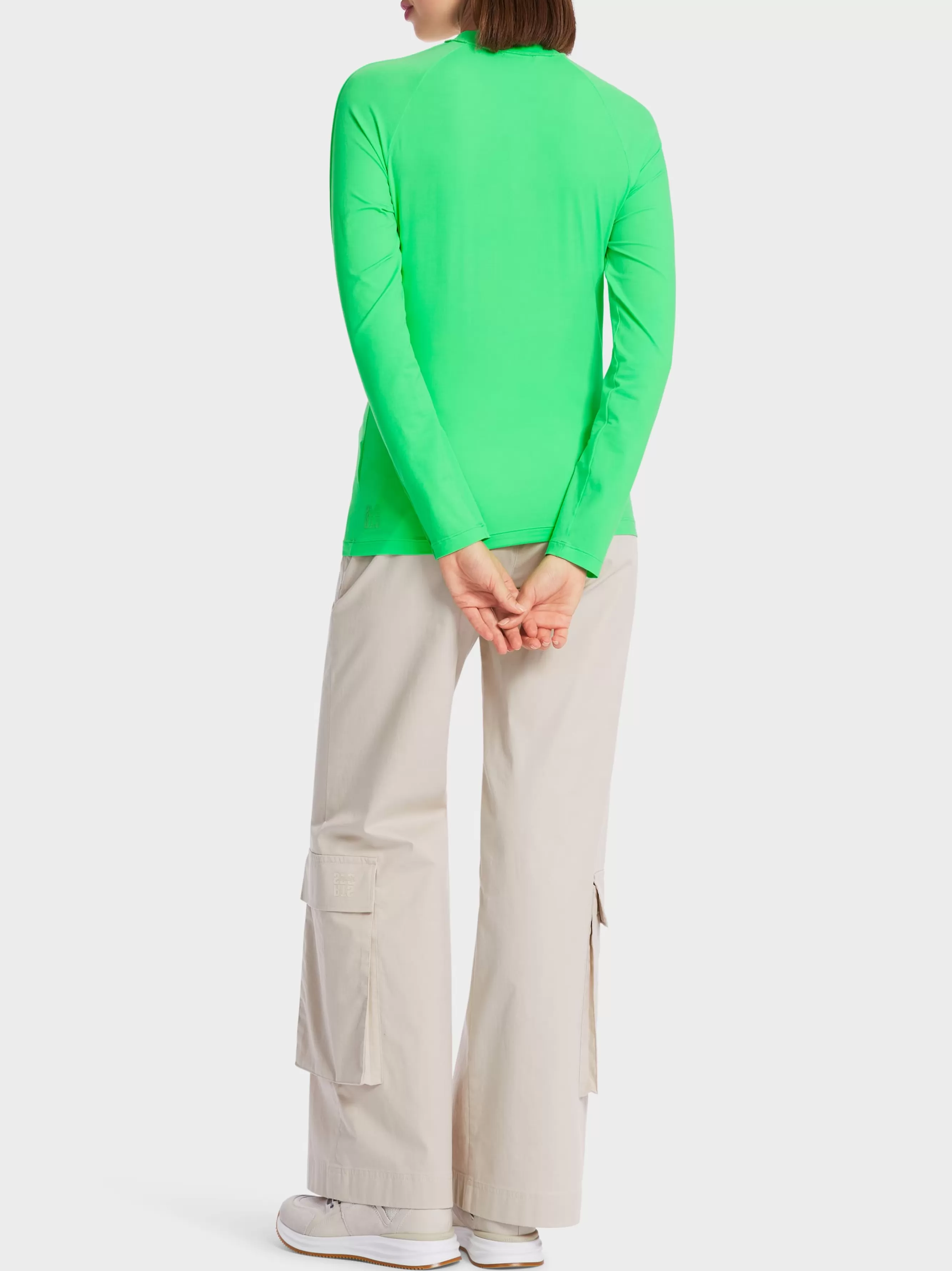 Marc Cain Shirts & Tops-LONGSLEEVE MIT STEHKRAGEN new neon green