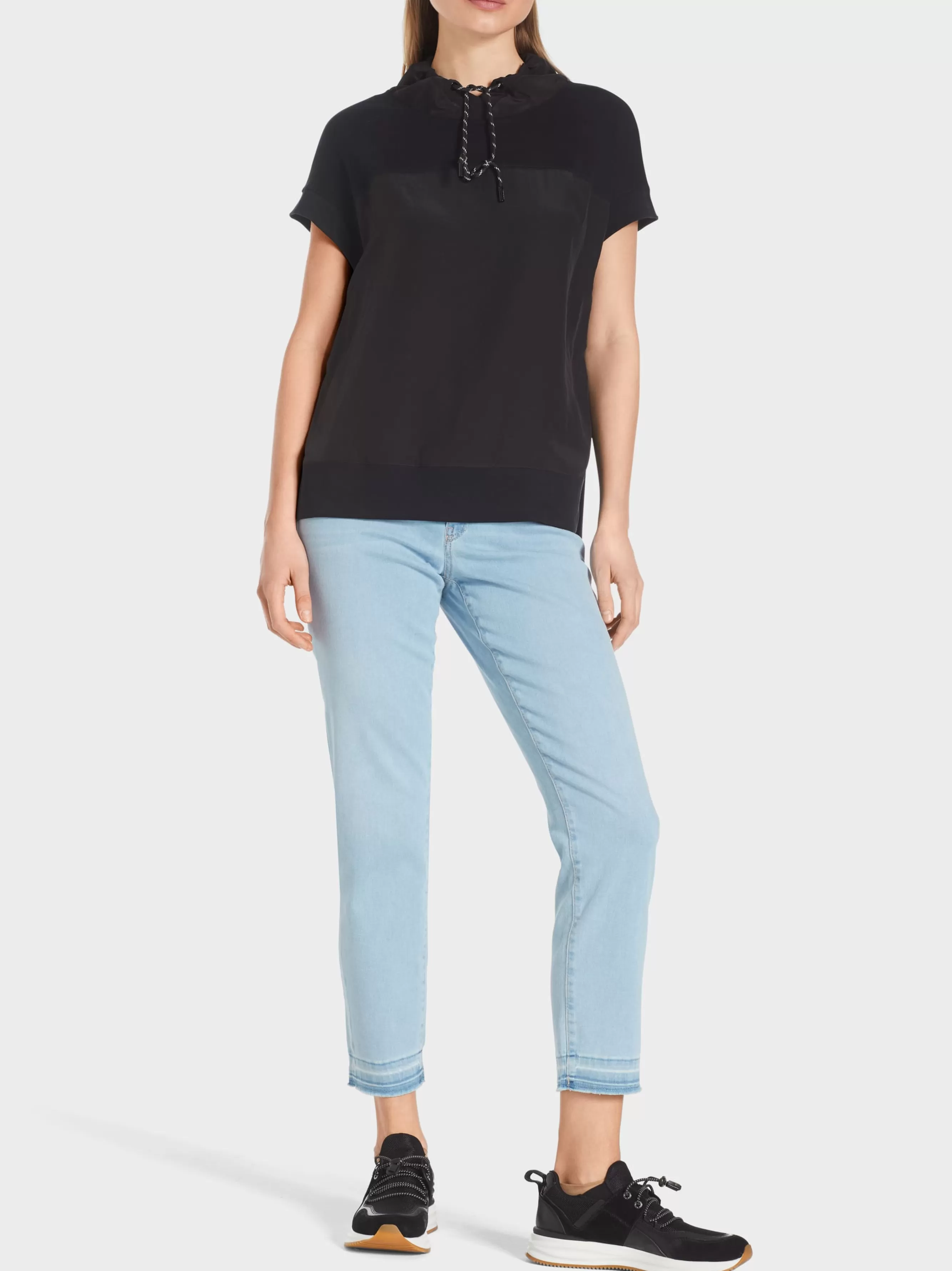 Marc Cain Blusen & Tuniken | Shirts & Tops-LÄSSIGE BLUSE IN MATERIALMIX black